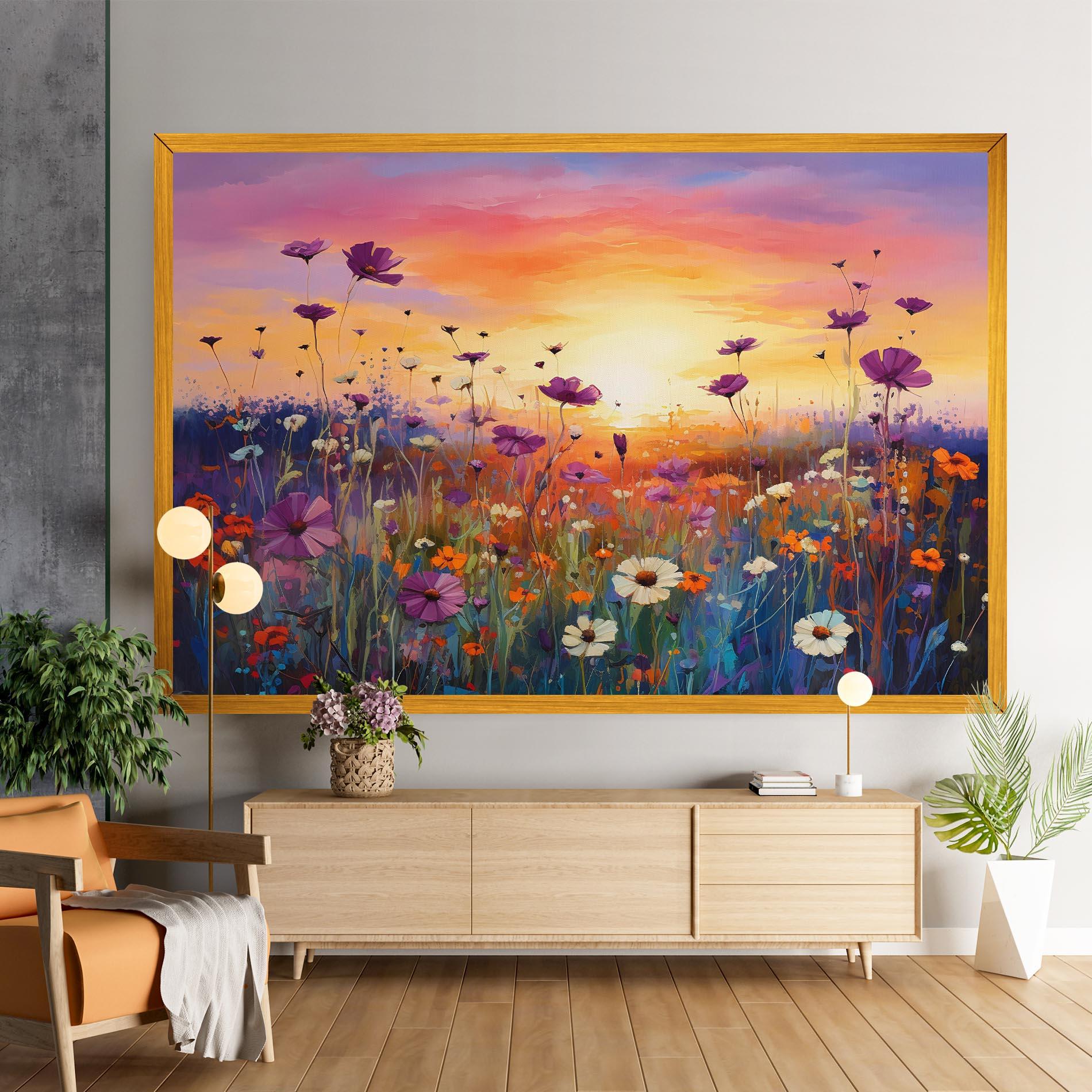 Leinwandbild Dreamy Field Flowers mockup 9