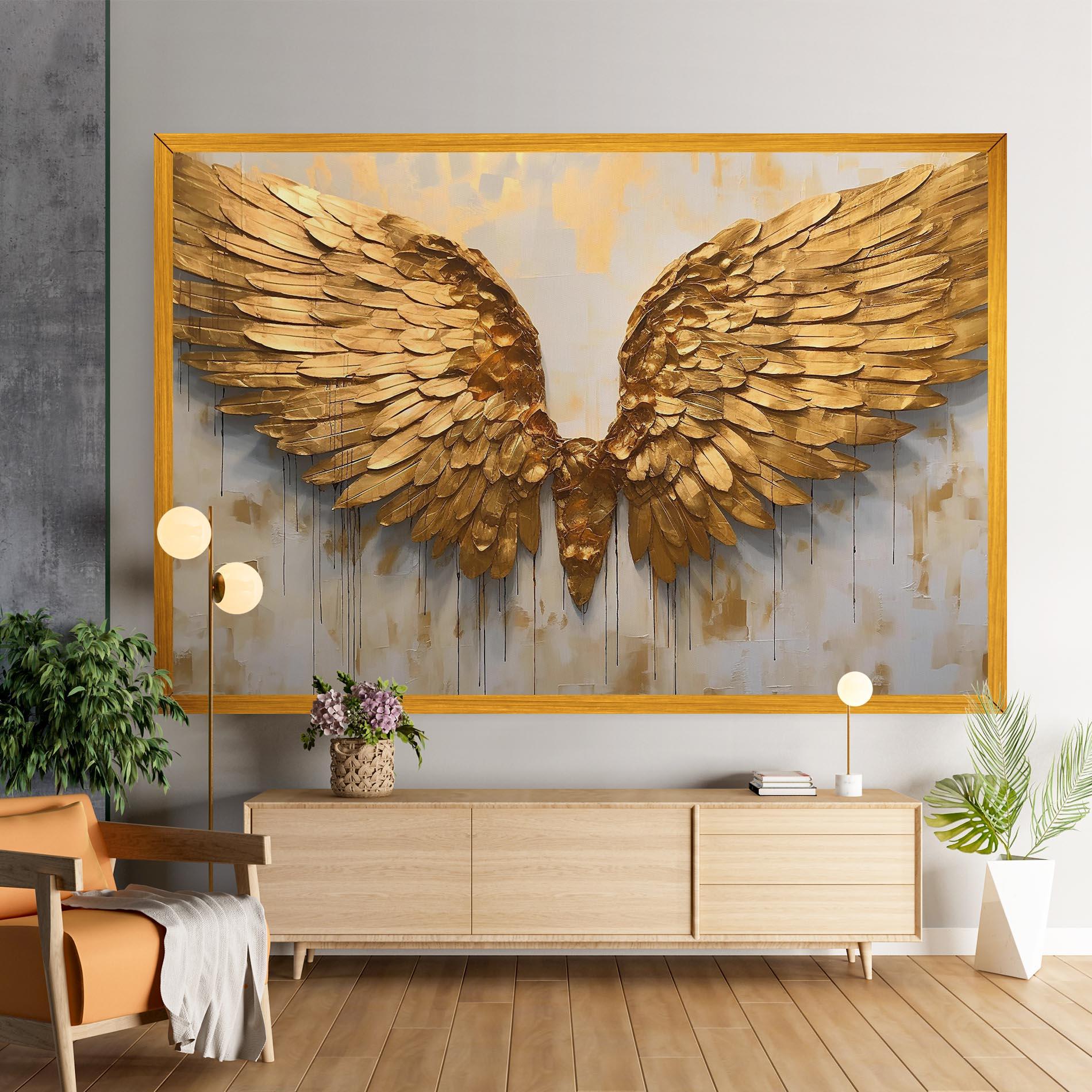 Leinwandbild Golden Wings Art mockup 9