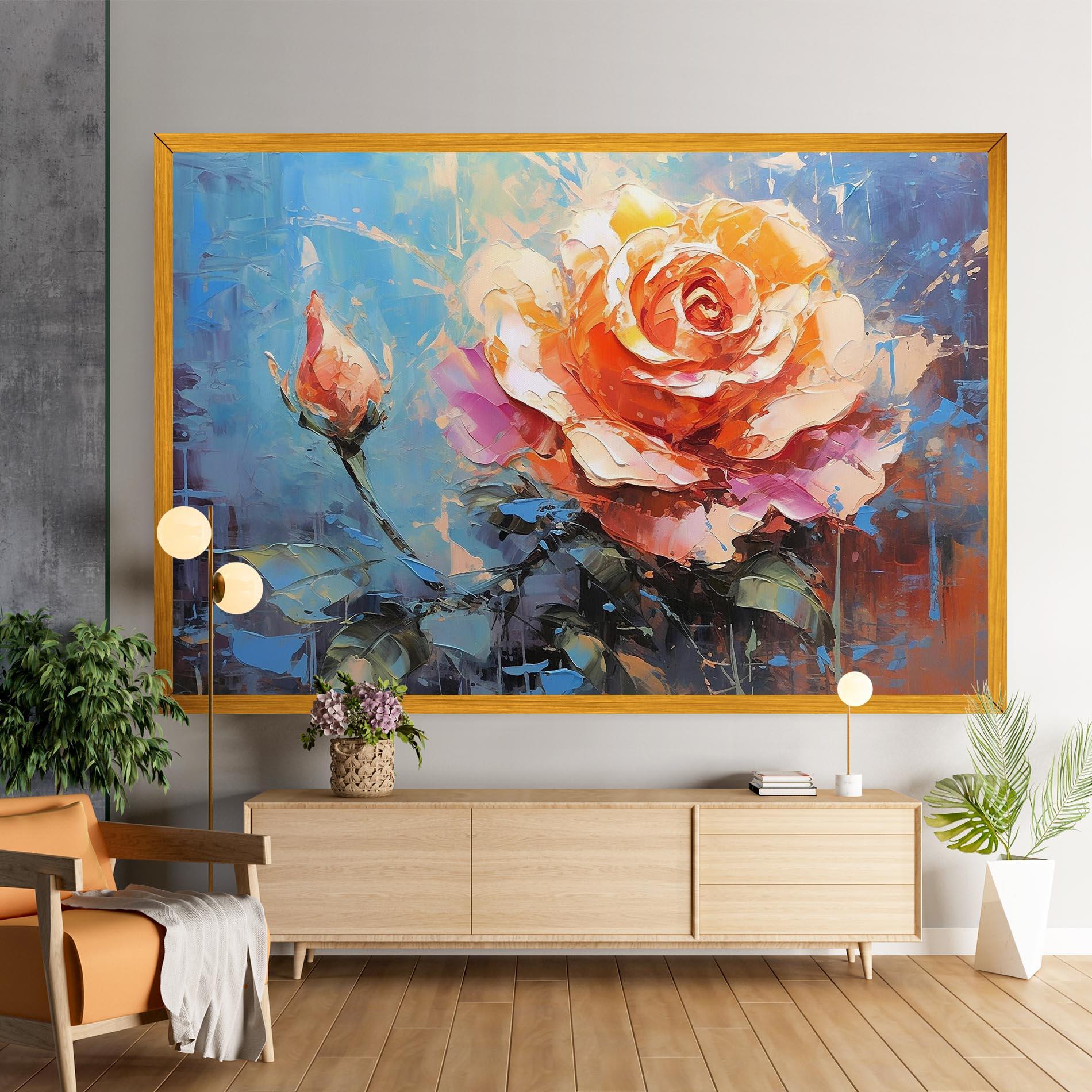 Leinwandbild Pretty Pink Rose Art mockup 9