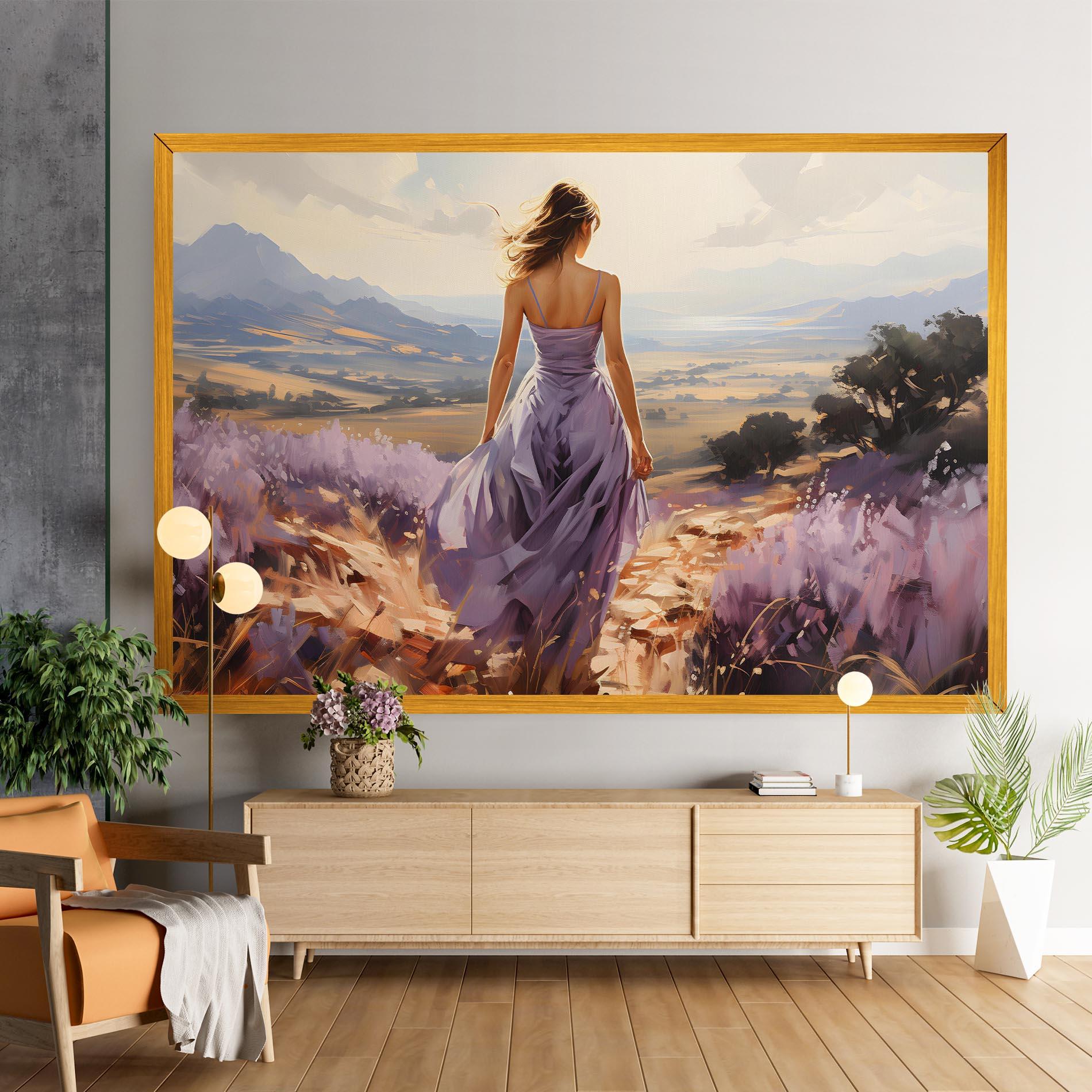 Leinwandbild Purple Dress Woman mockup 9