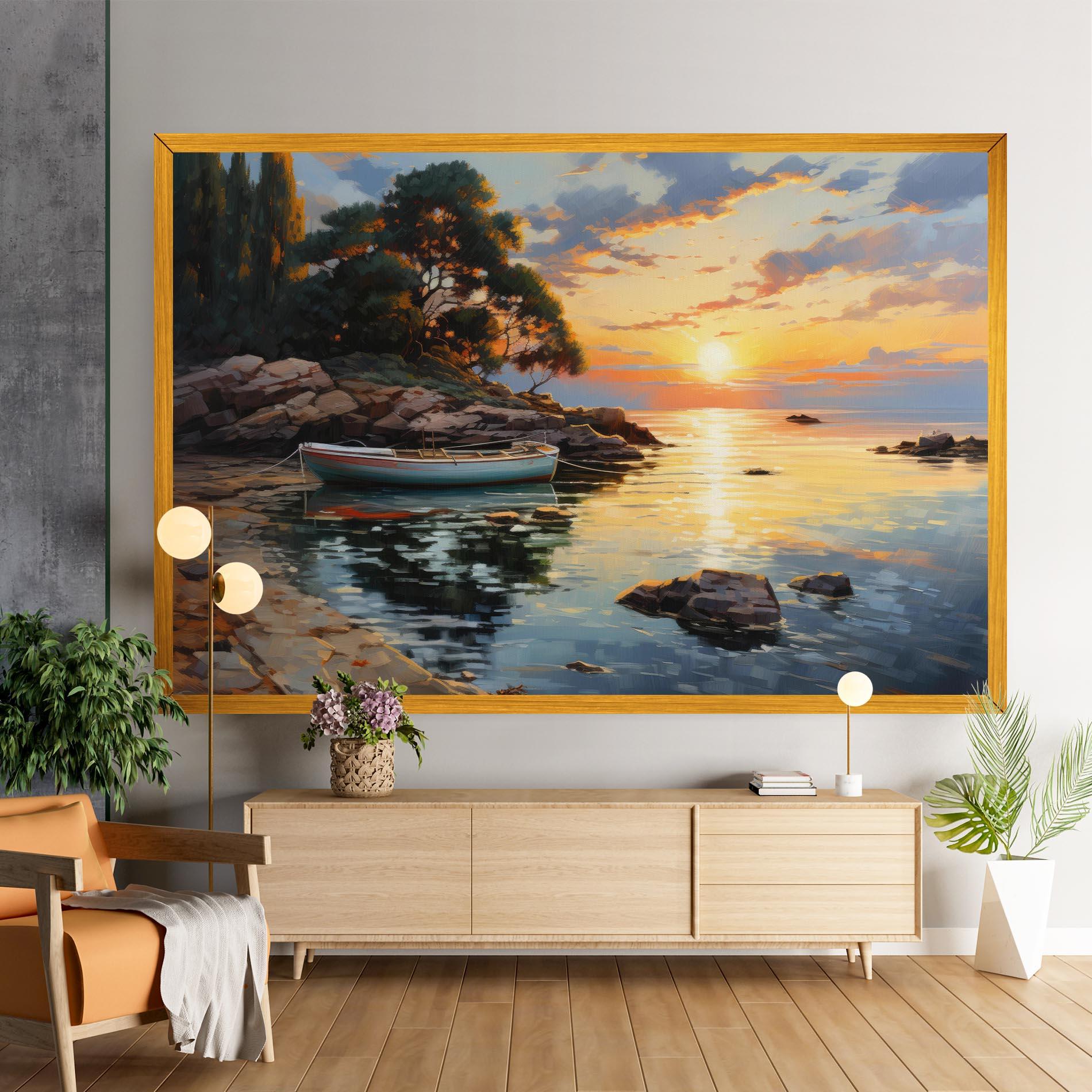 Leinwandbild Sunset Sea Art mockup 9