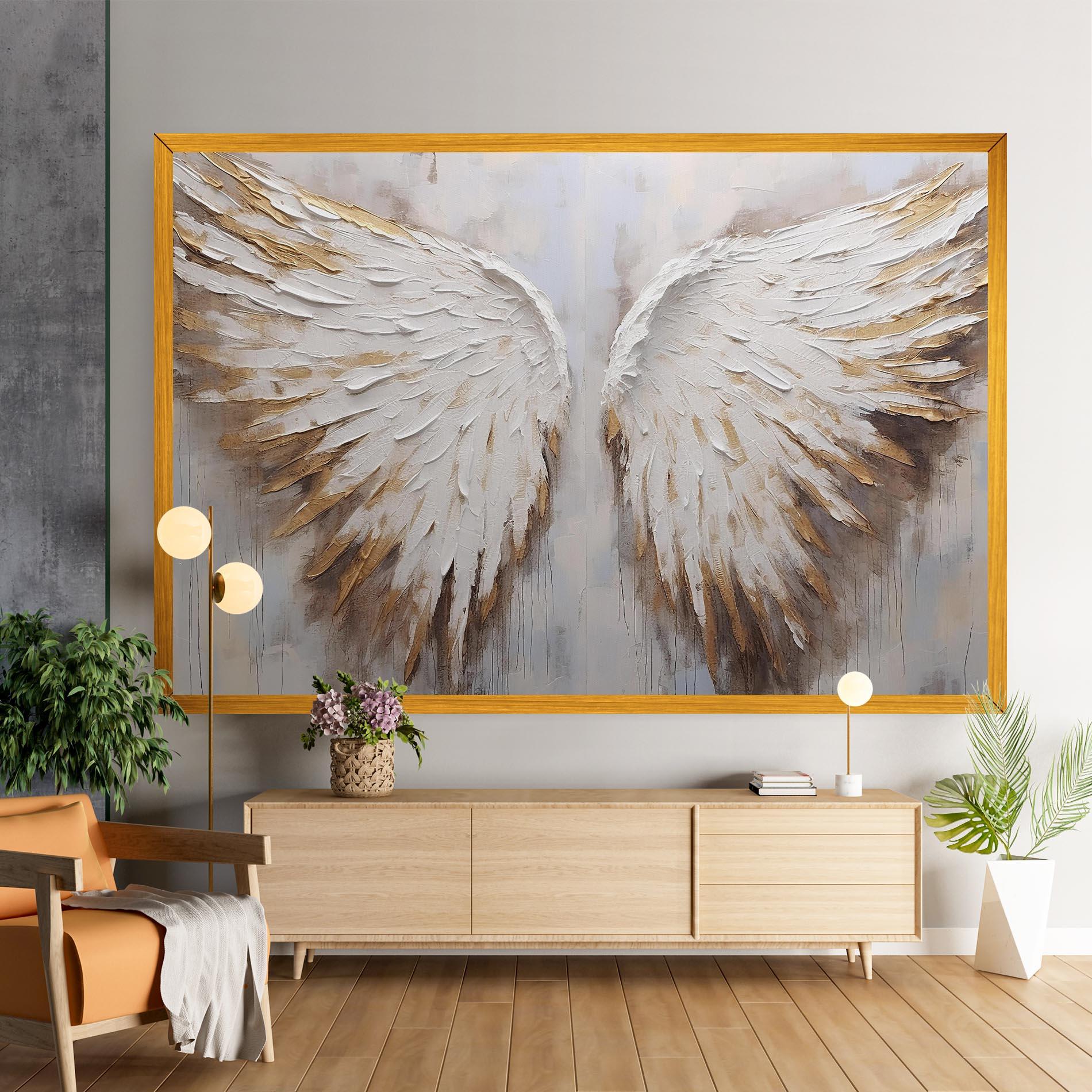 Leinwandbild White Angel Wings mockup 9