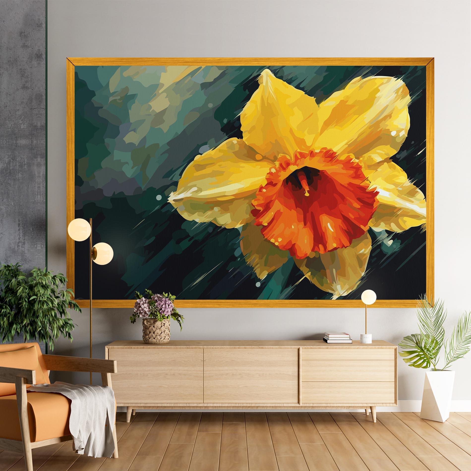 Leinwandbild Yellow Flower Art mockup 9