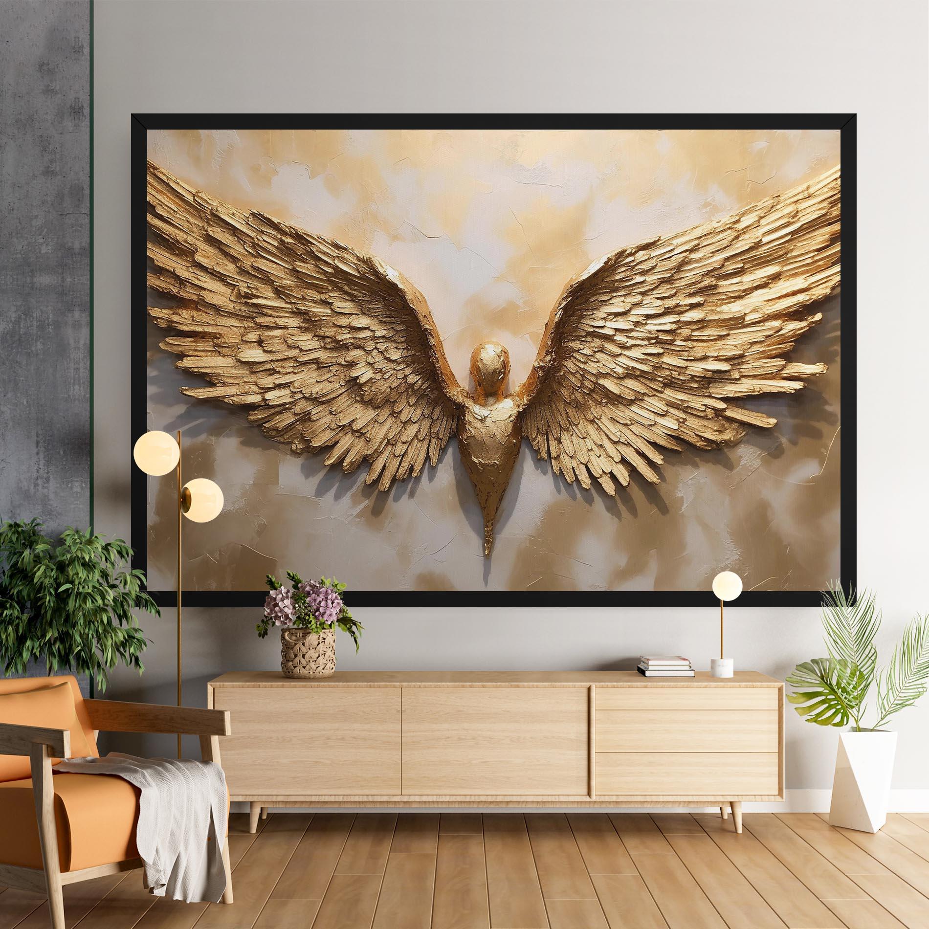 Leinwandbild Beautiful Gold Wings mockup 9