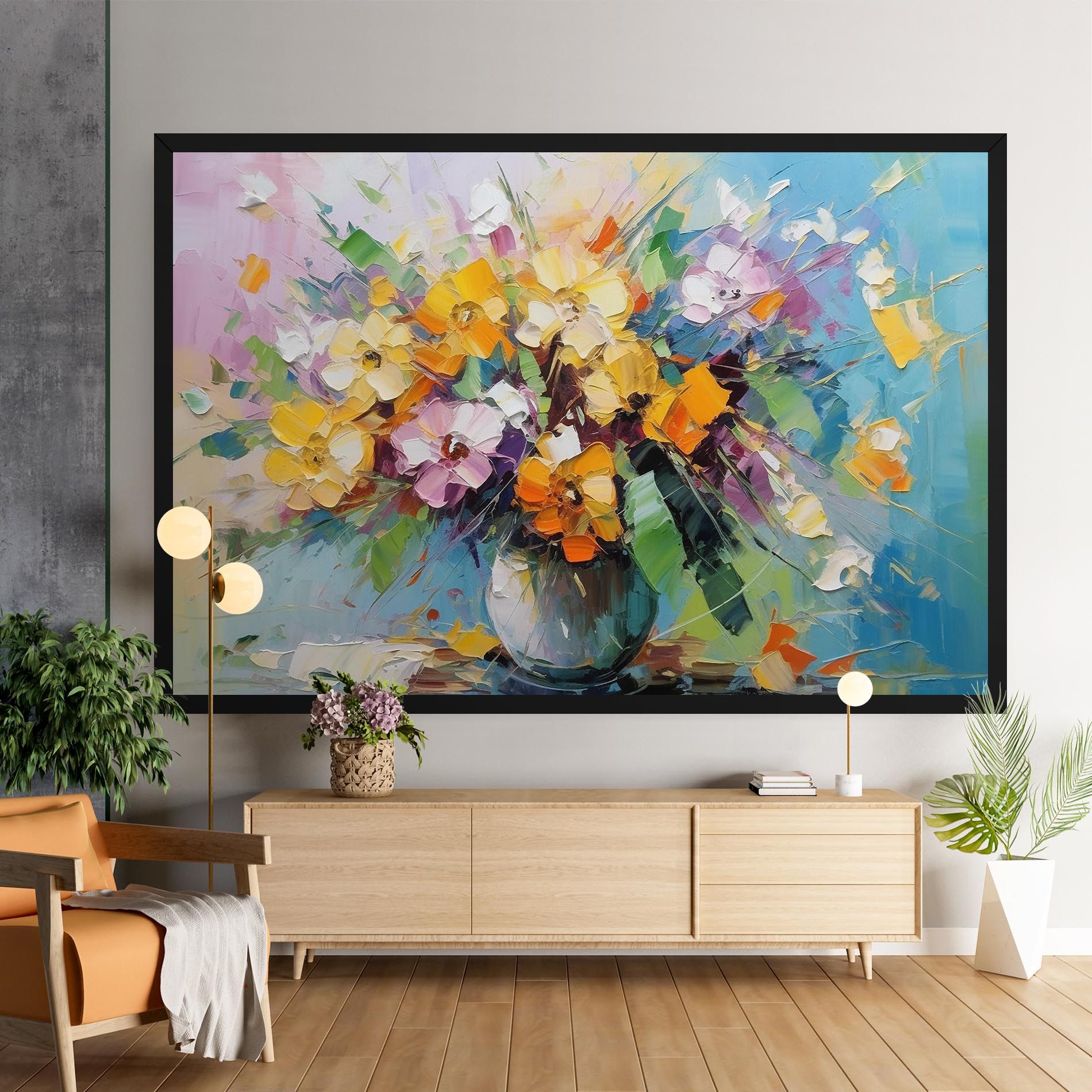 Colorfull Flowers Painting mockup 9