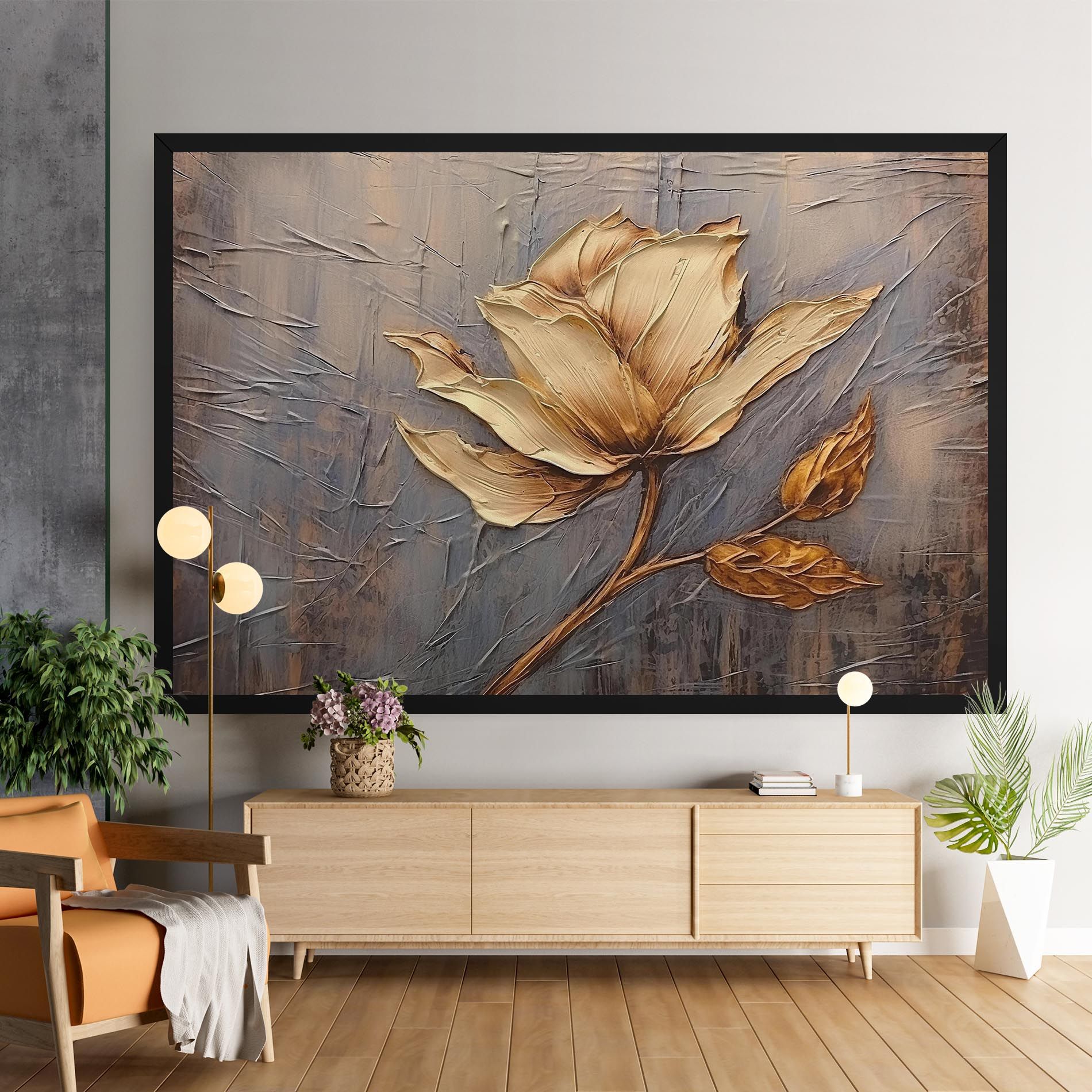 Cream Rose On Blue mockup 9