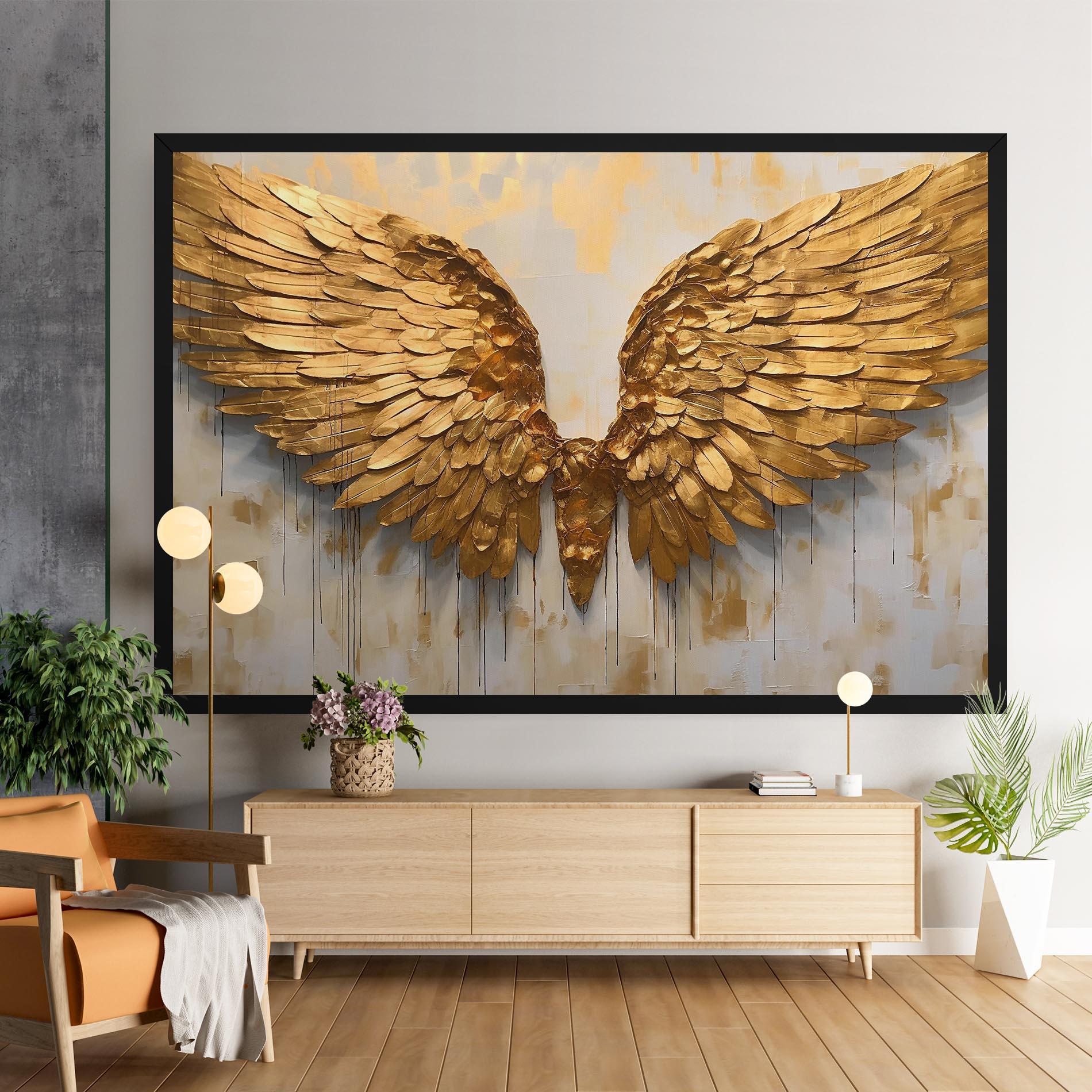Leinwandbild Golden Wings Art mockup 9