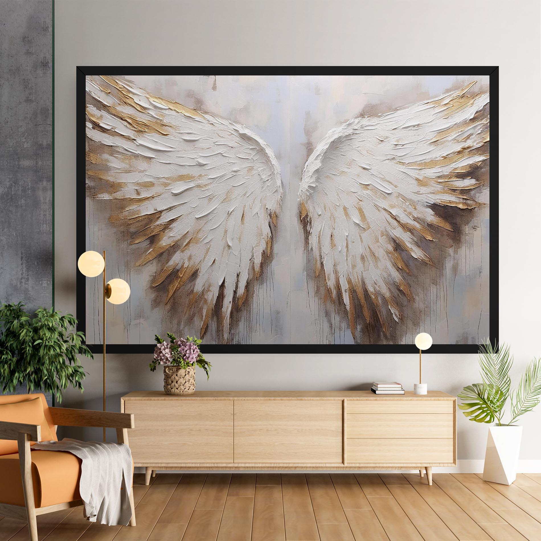 Leinwandbild White Angel Wings mockup 9