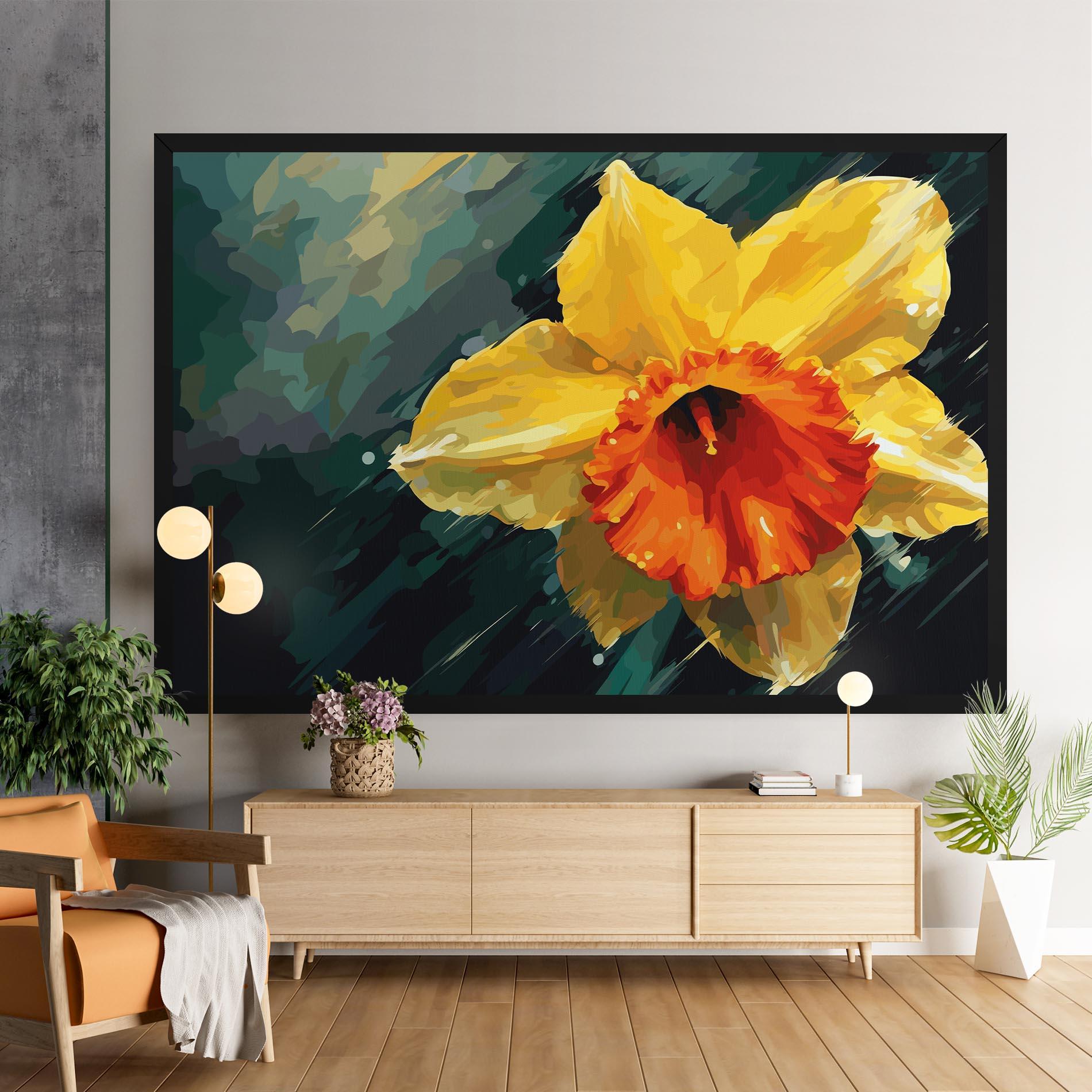 Leinwandbild Yellow Flower Art mockup 9