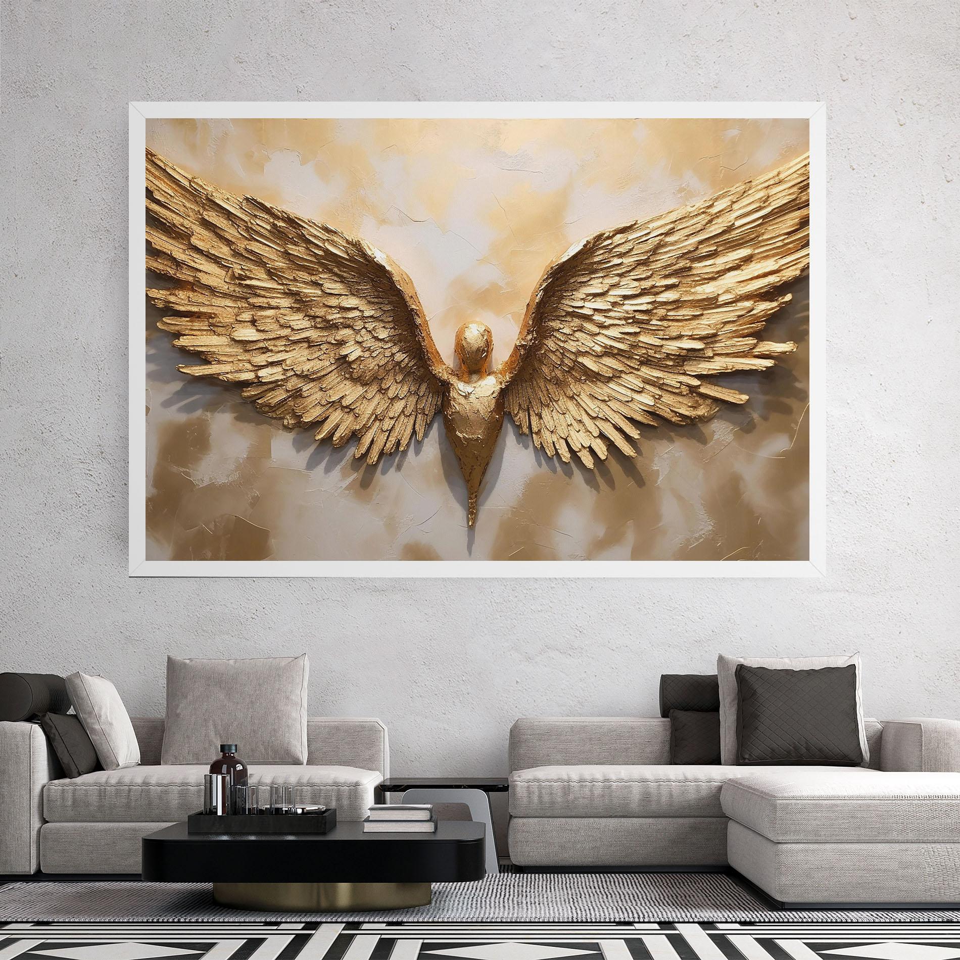 Leinwandbild Beautiful Gold Wings mockup 2