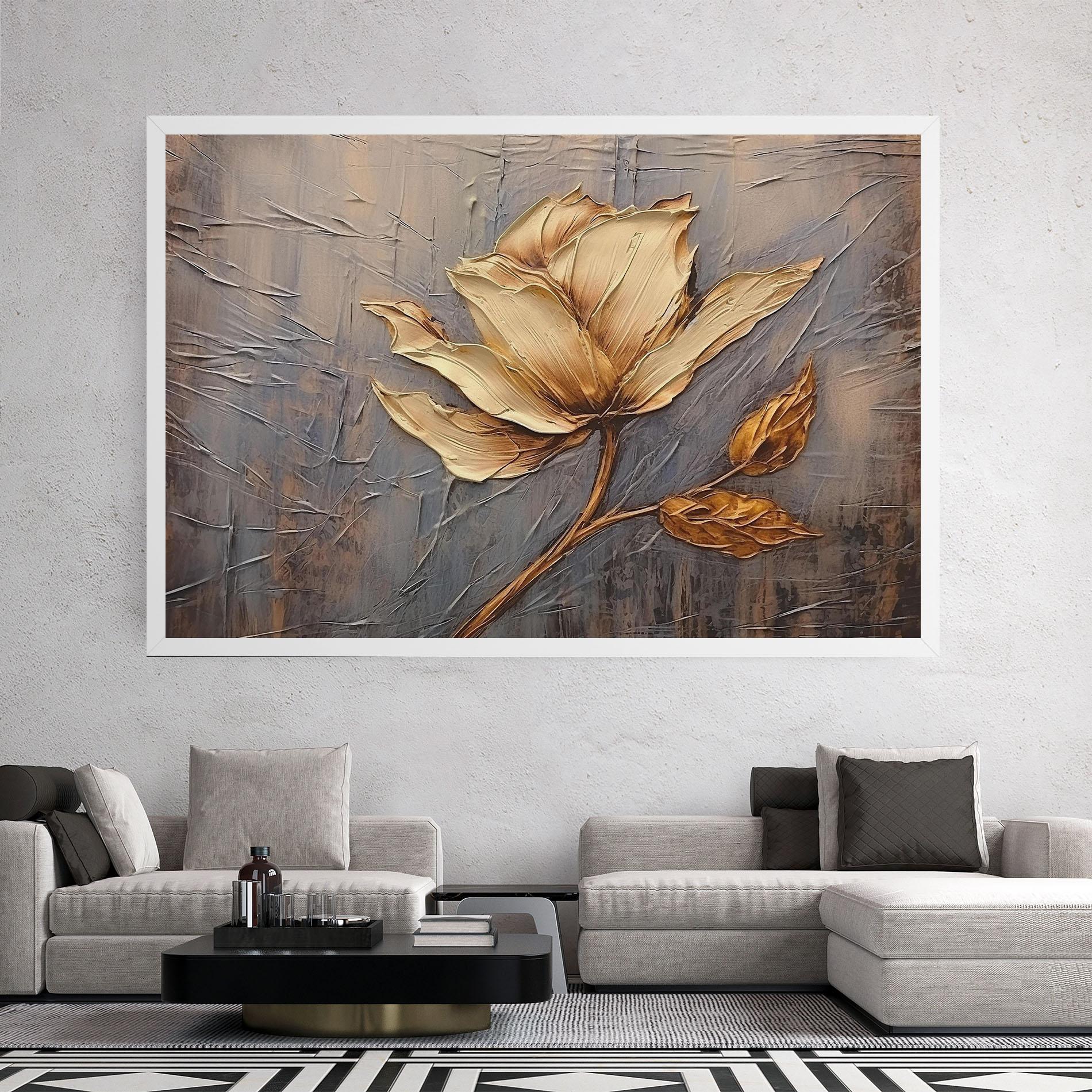 Leinwandbild Cream Rose On Blue mockup 2