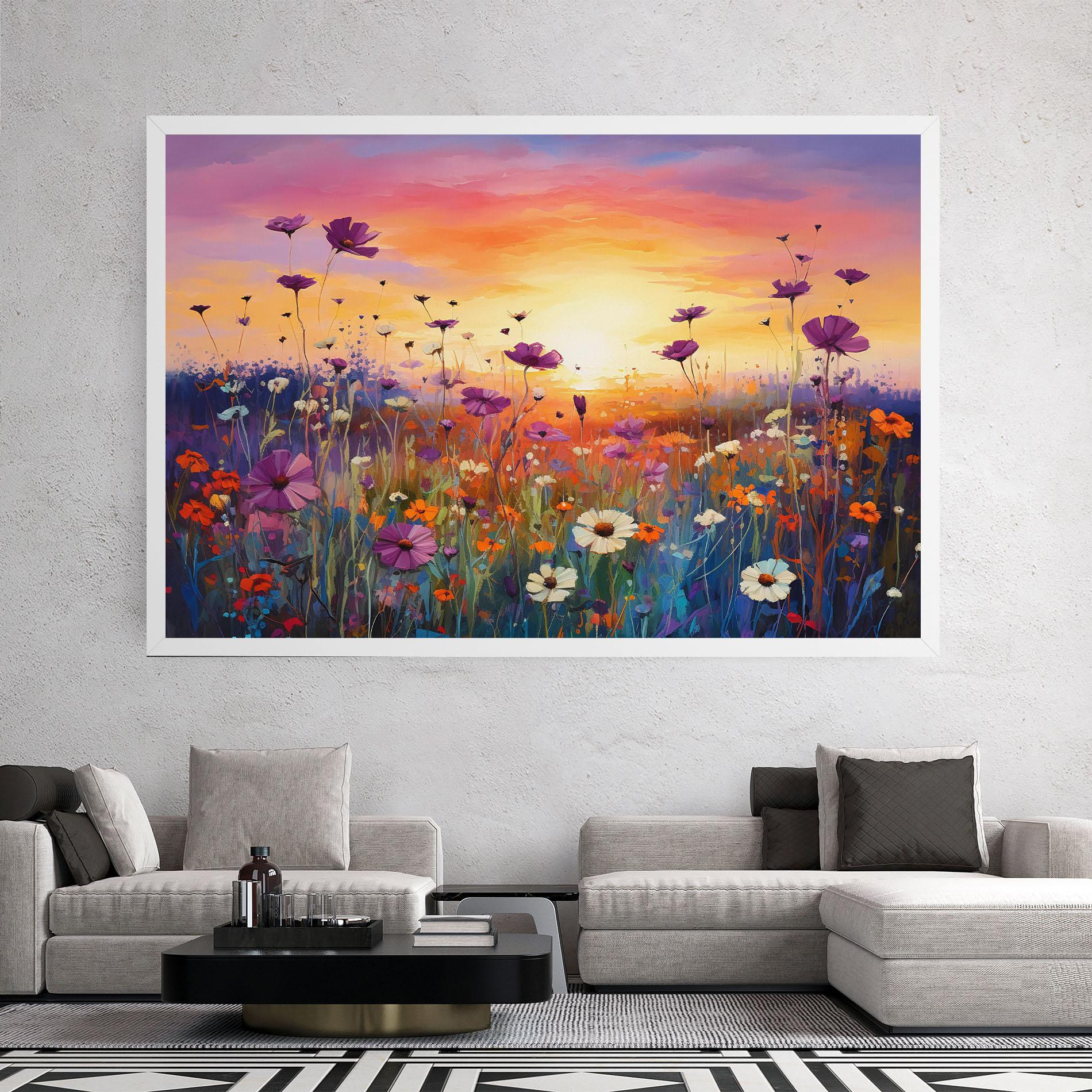 Leinwandbild Dreamy Field Flowers mockup 2