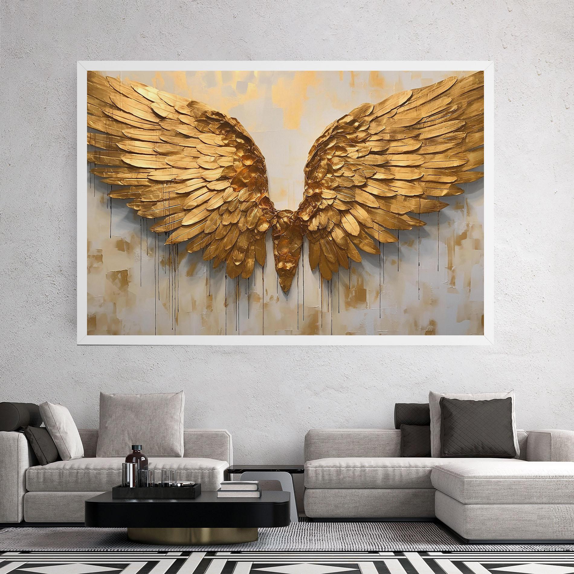 Leinwandbild Golden Wings Art mockup 2