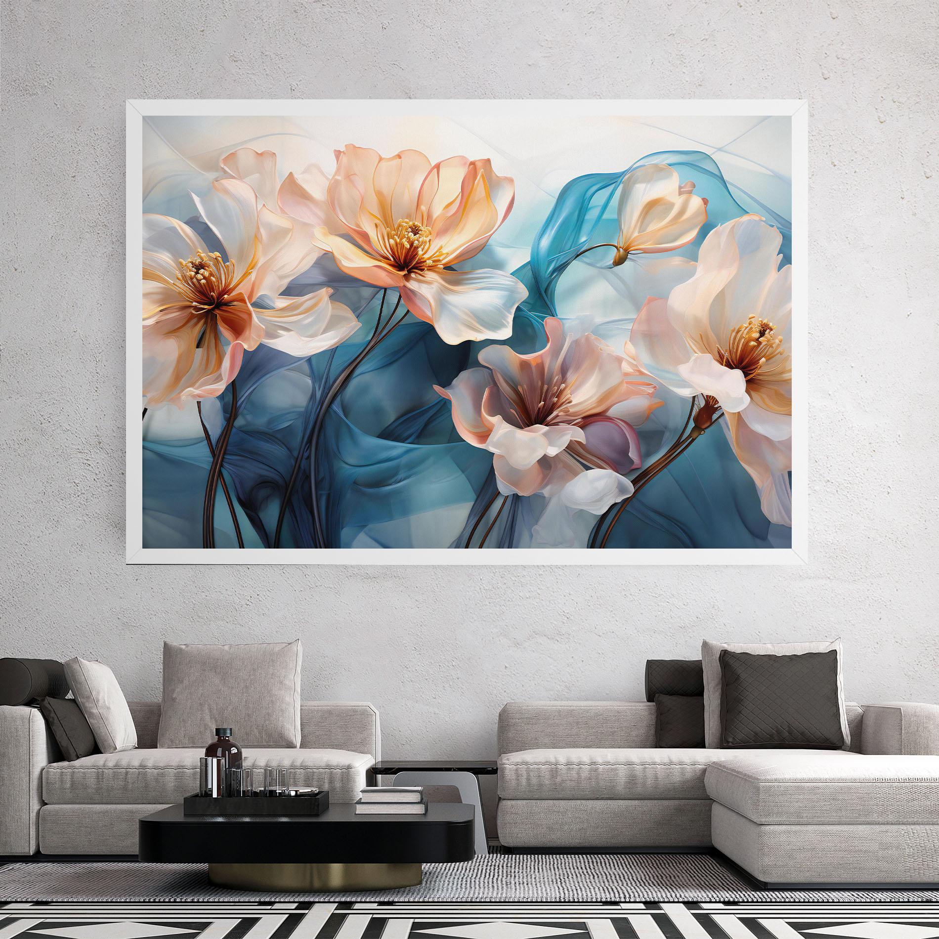 Leinwandbild Pink Flowers Floating mockup 2