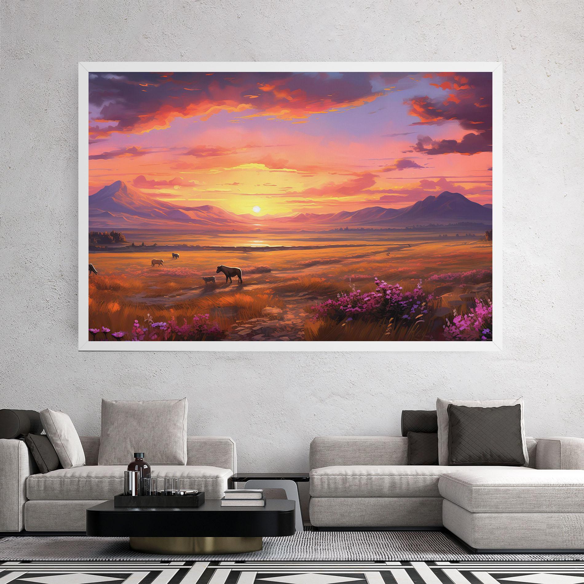 Leinwandbild Wild Horses Art mockup 2