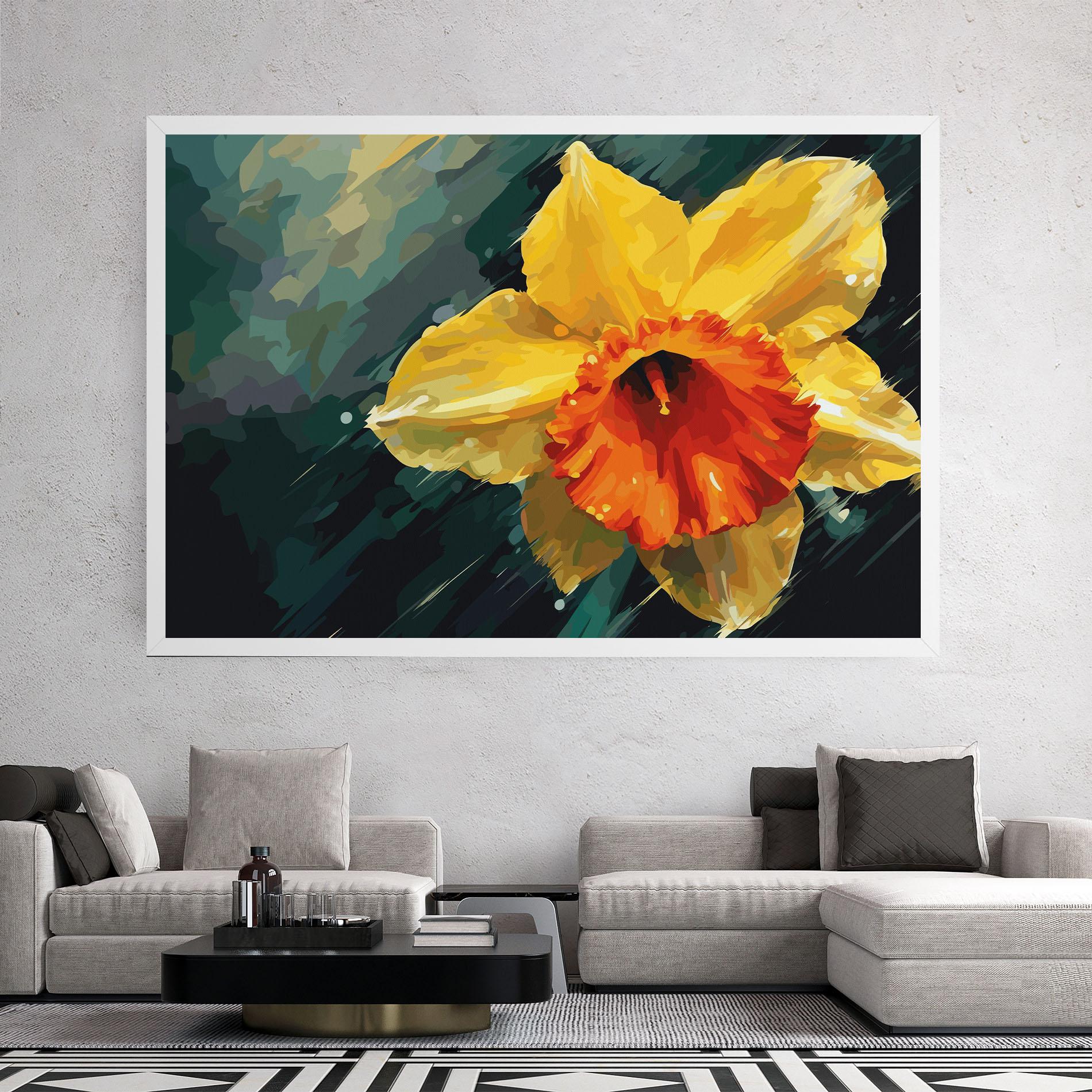 Leinwandbild Yellow Flower Art mockup 2
