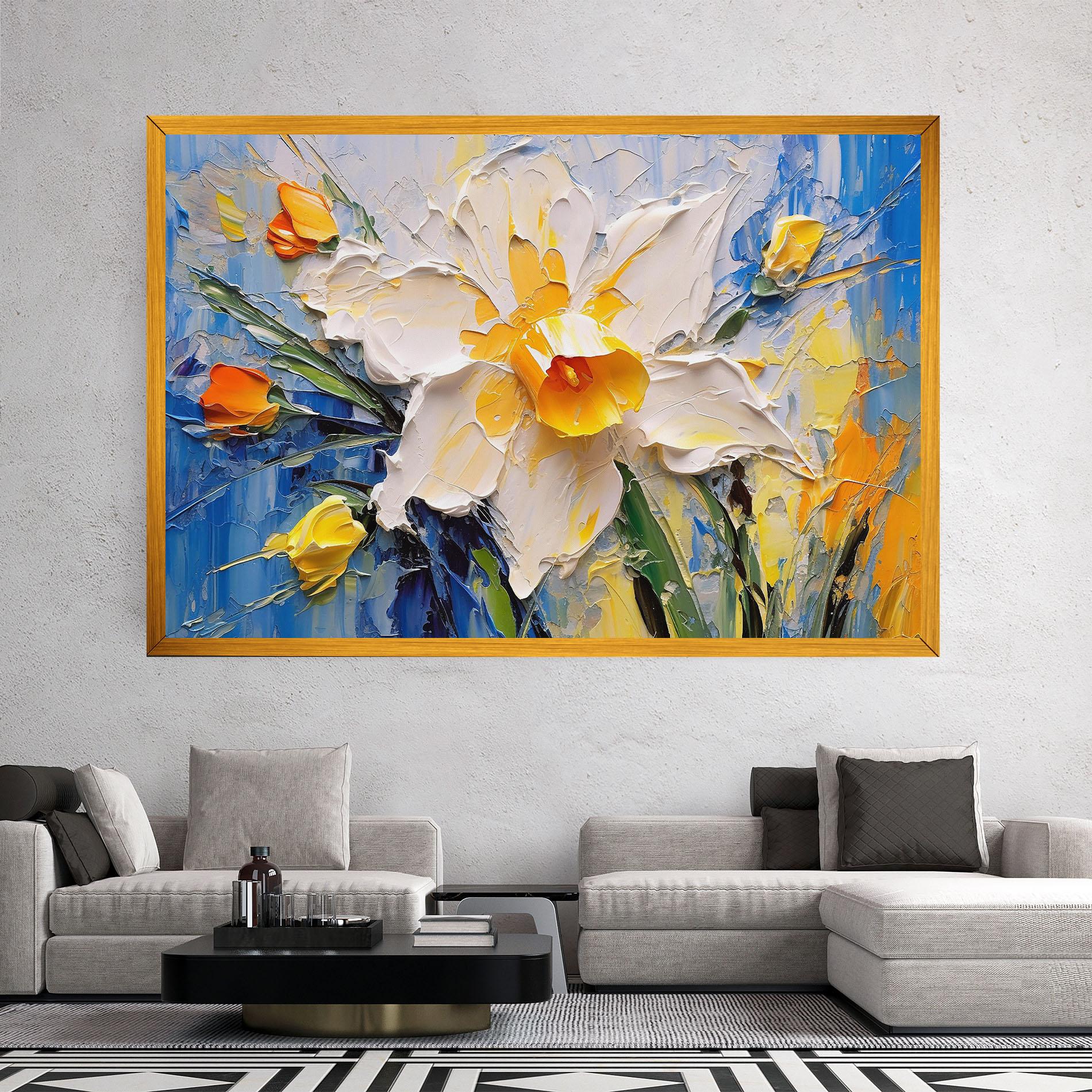 Leinwandbild Abstract Flower Art mockup 2