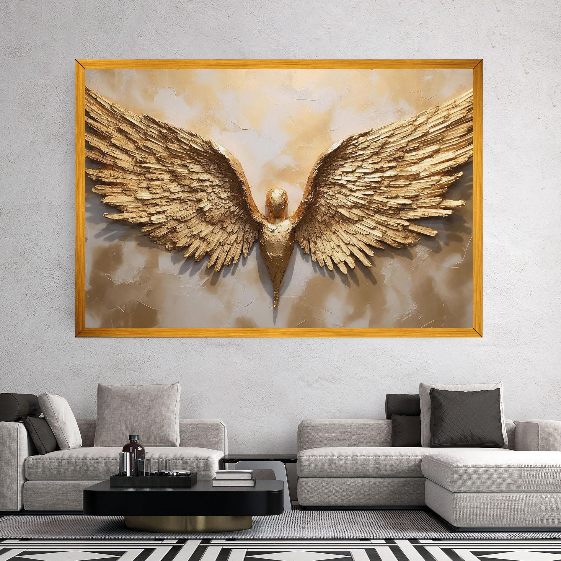 Leinwandbild Beautiful Gold Wings mockup 2