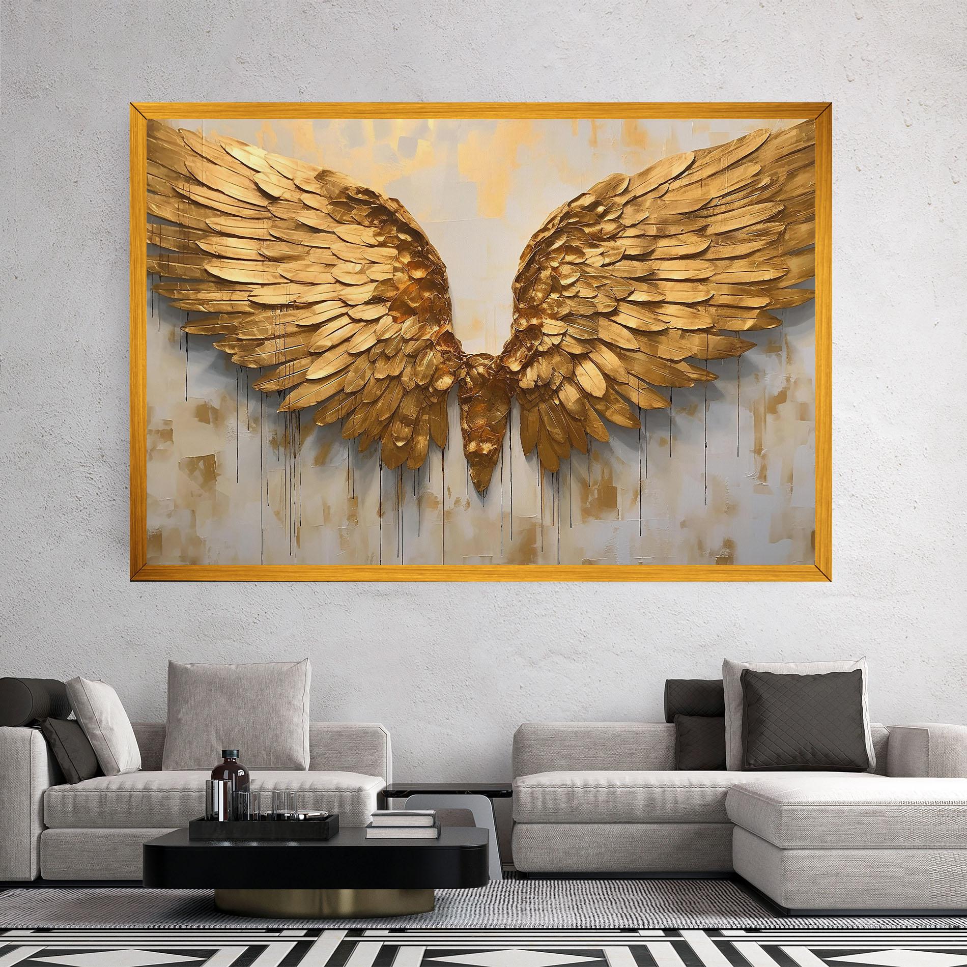 Leinwandbild Golden Wings Art mockup 2