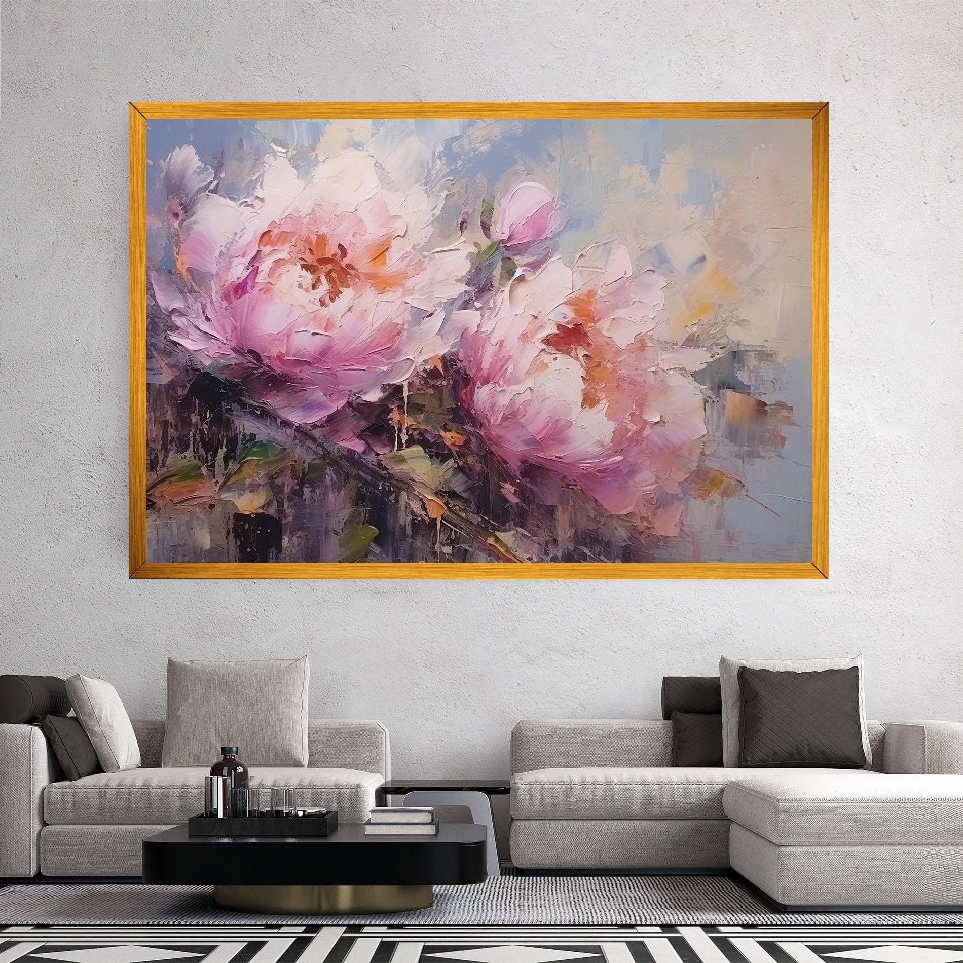 Leinwandbild Peony Art mockup 2