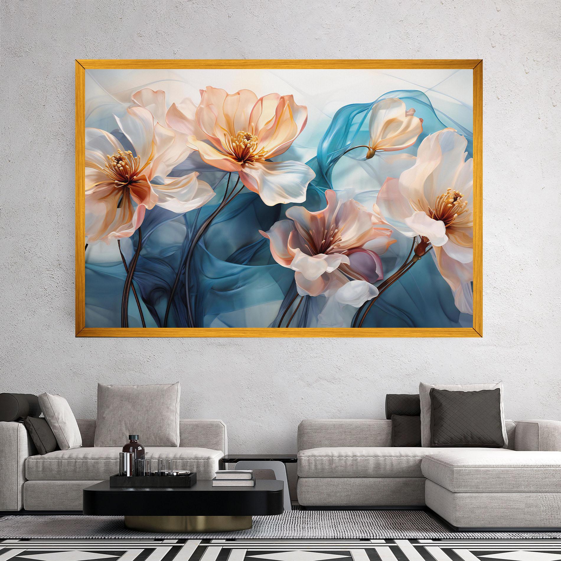 Leinwandbild Pink Flowers Floating mockup 2