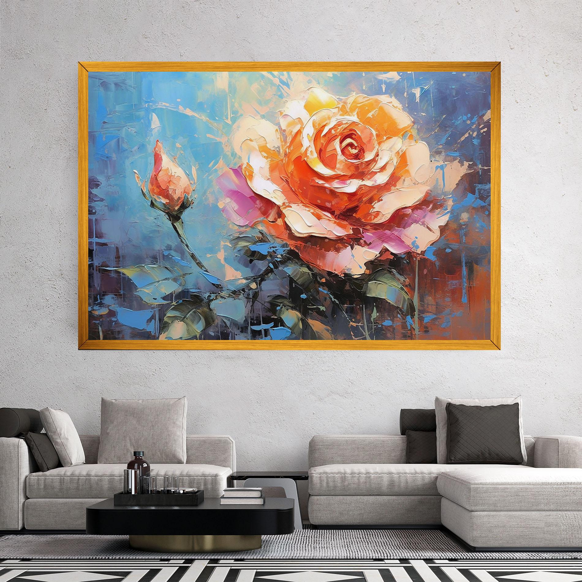 Leinwandbild Pretty Pink Rose Art mockup 2