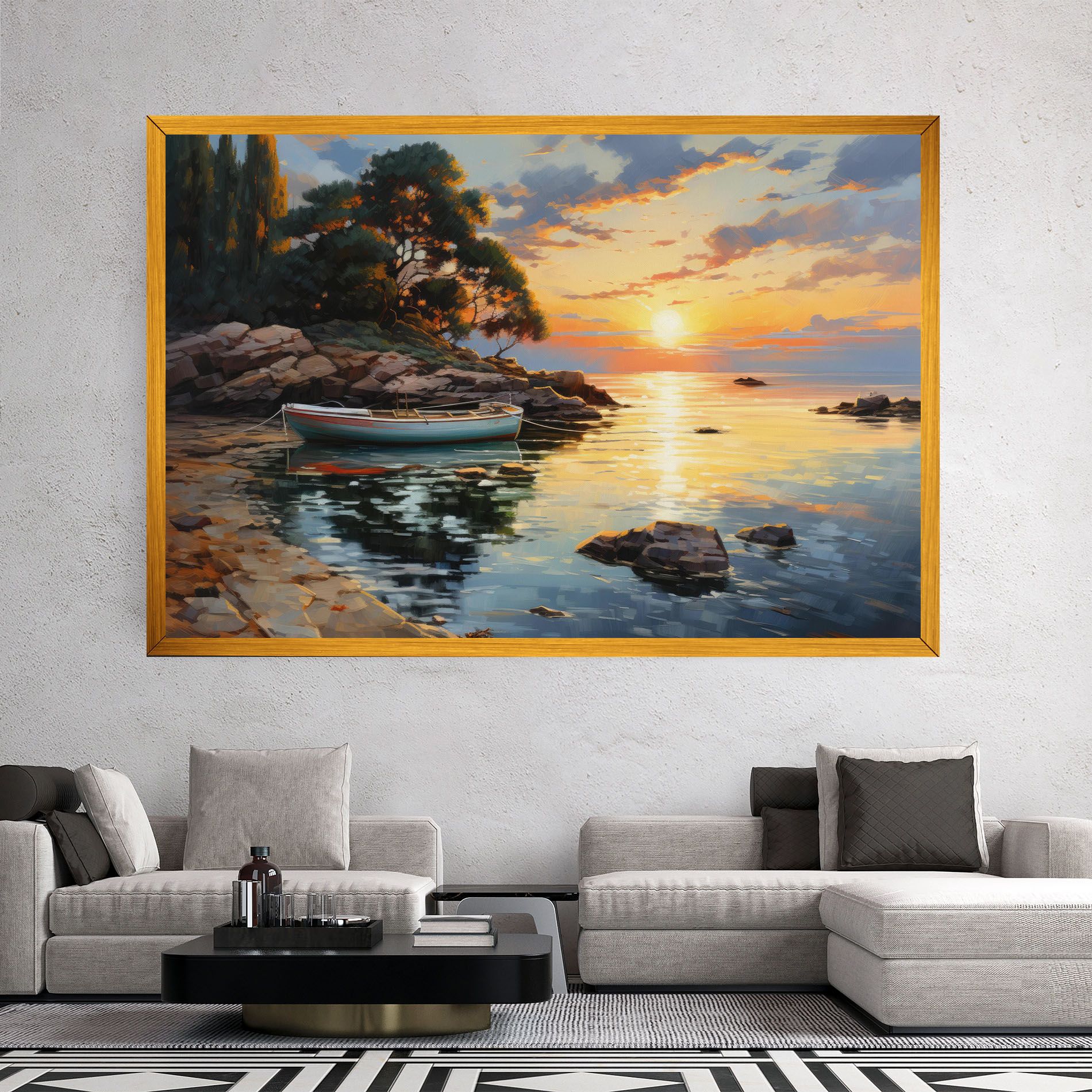 Sunset Sea Art mockup 2