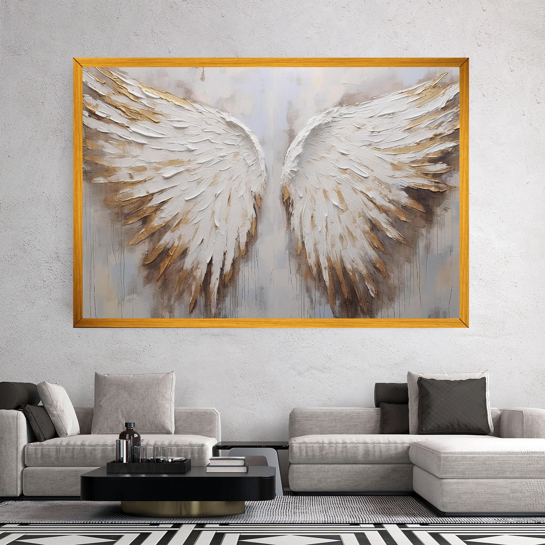 Leinwandbild White Angel Wings mockup 2