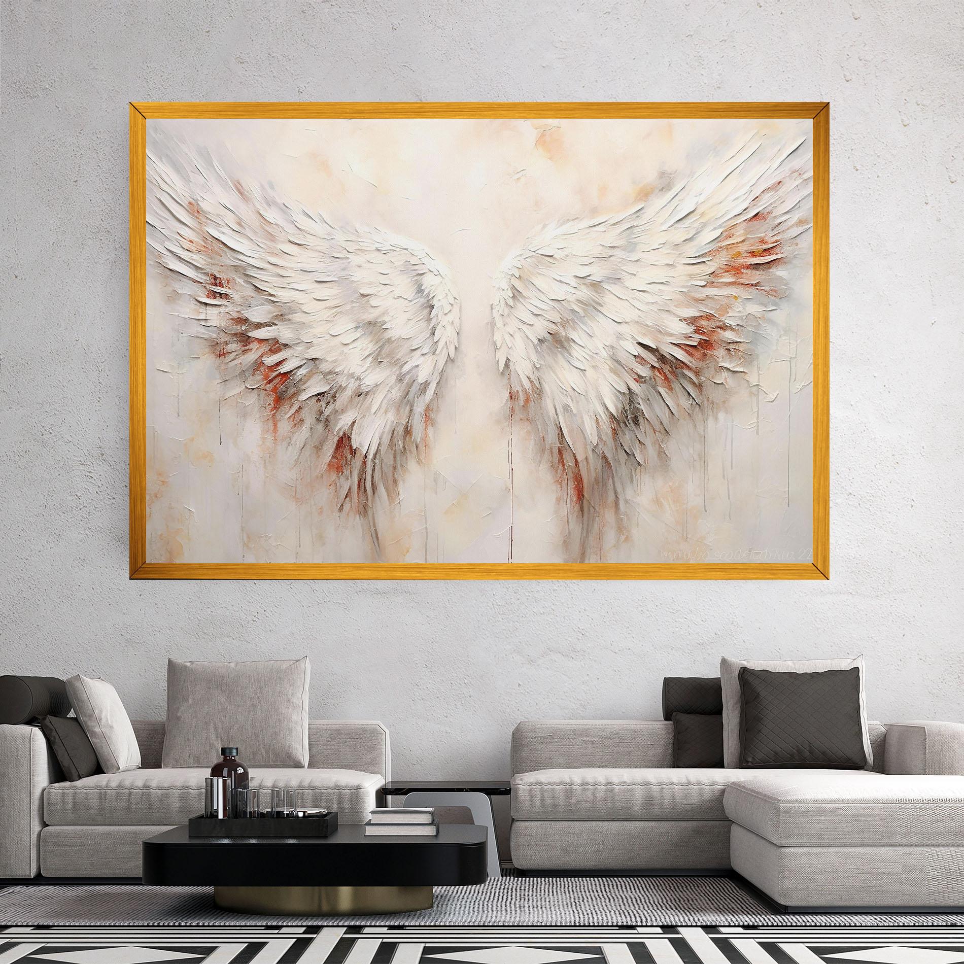 Leinwandbild White Bloody Wings mockup 2