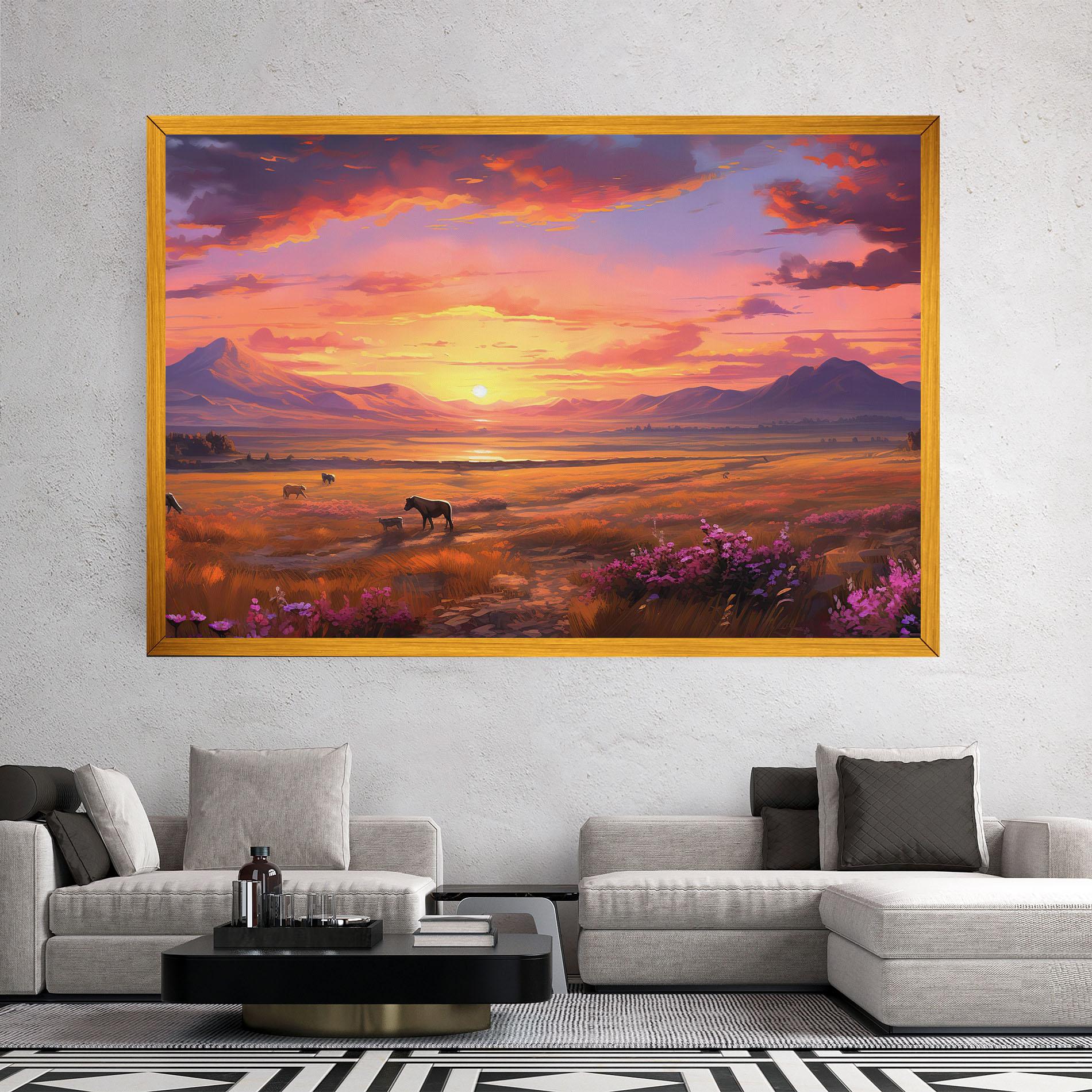 Leinwandbild Wild Horses Art mockup 2