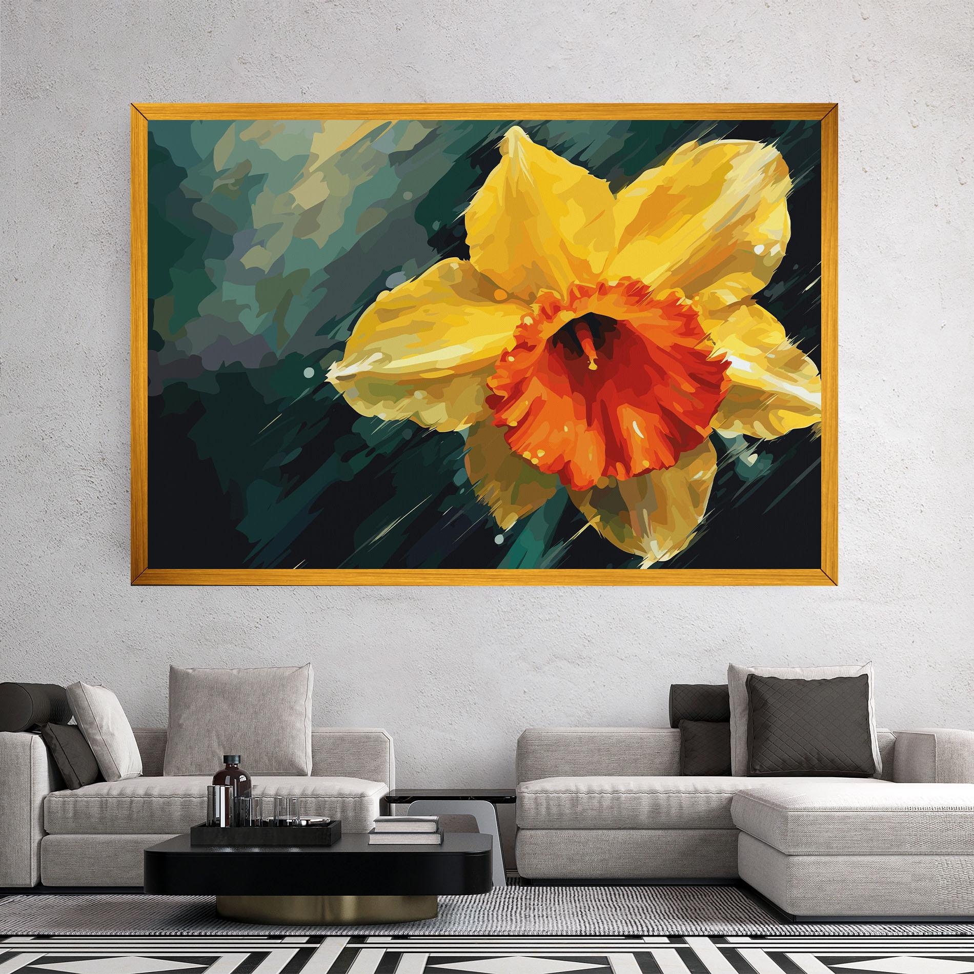 Leinwandbild Yellow Flower Art mockup 2