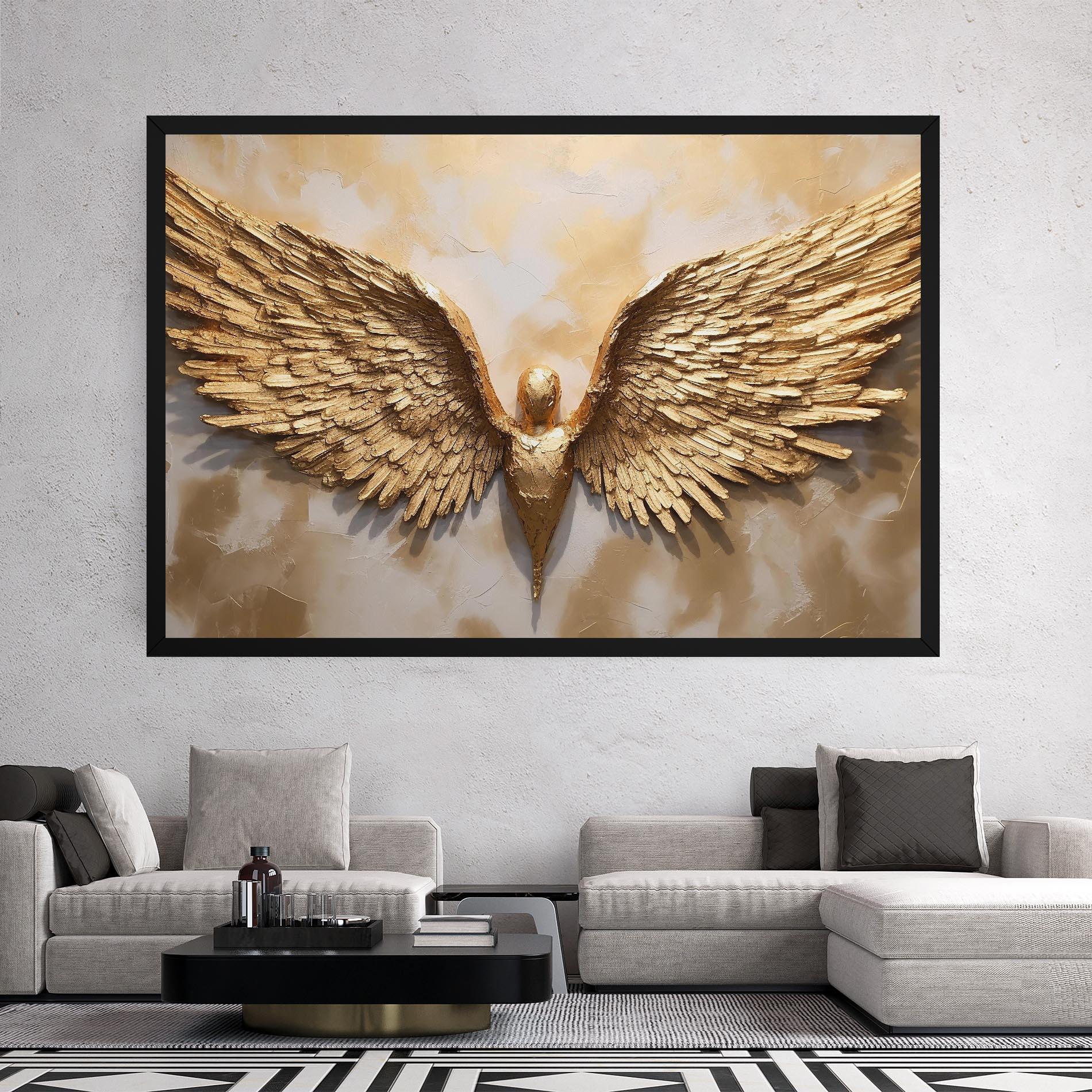 Leinwandbild Beautiful Gold Wings mockup 2