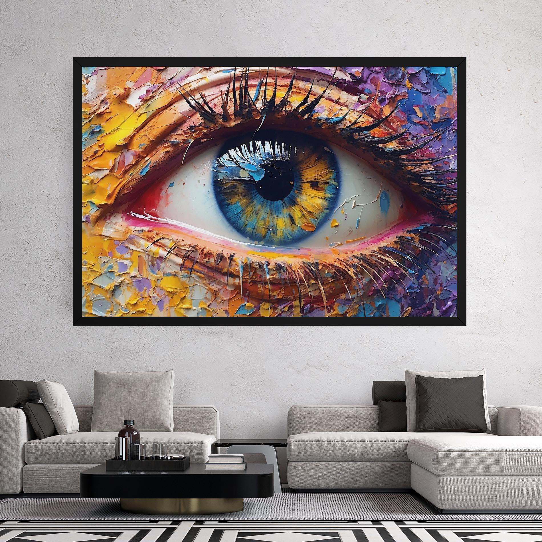 Leinwandbild Blue Eyes Art mockup 2