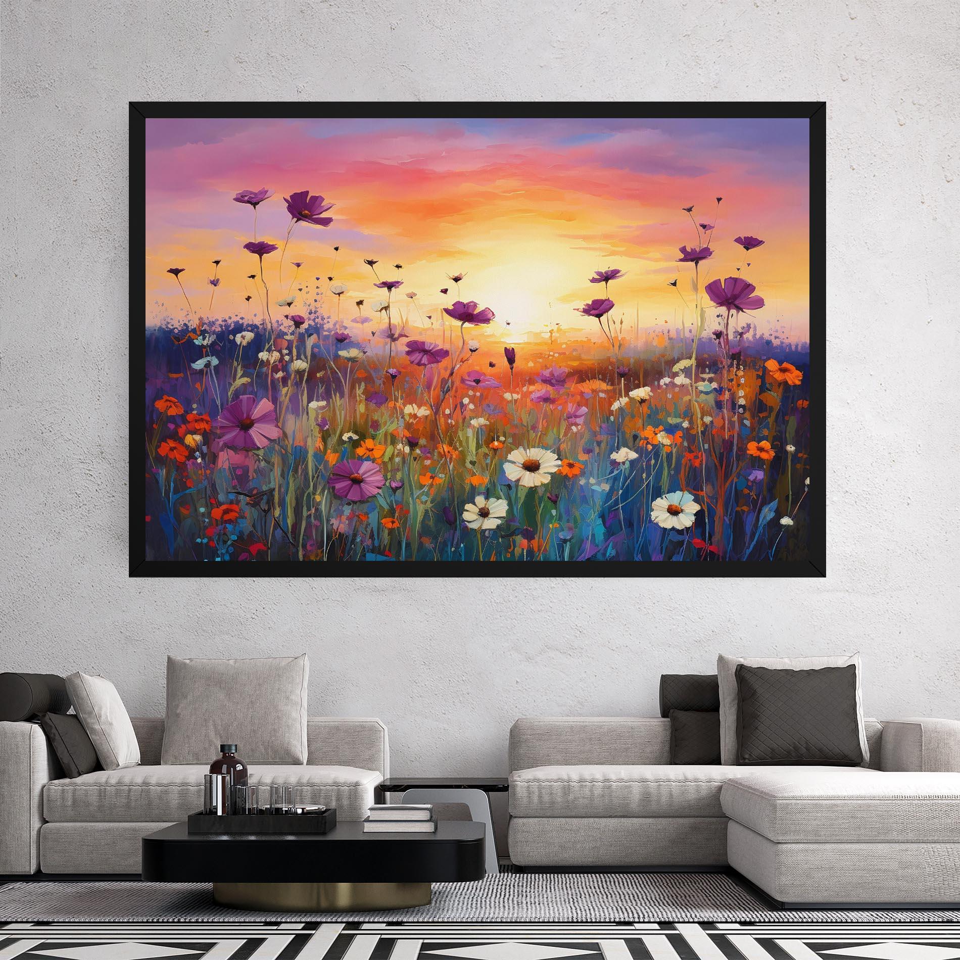 Leinwandbild Dreamy Field Flowers mockup 2