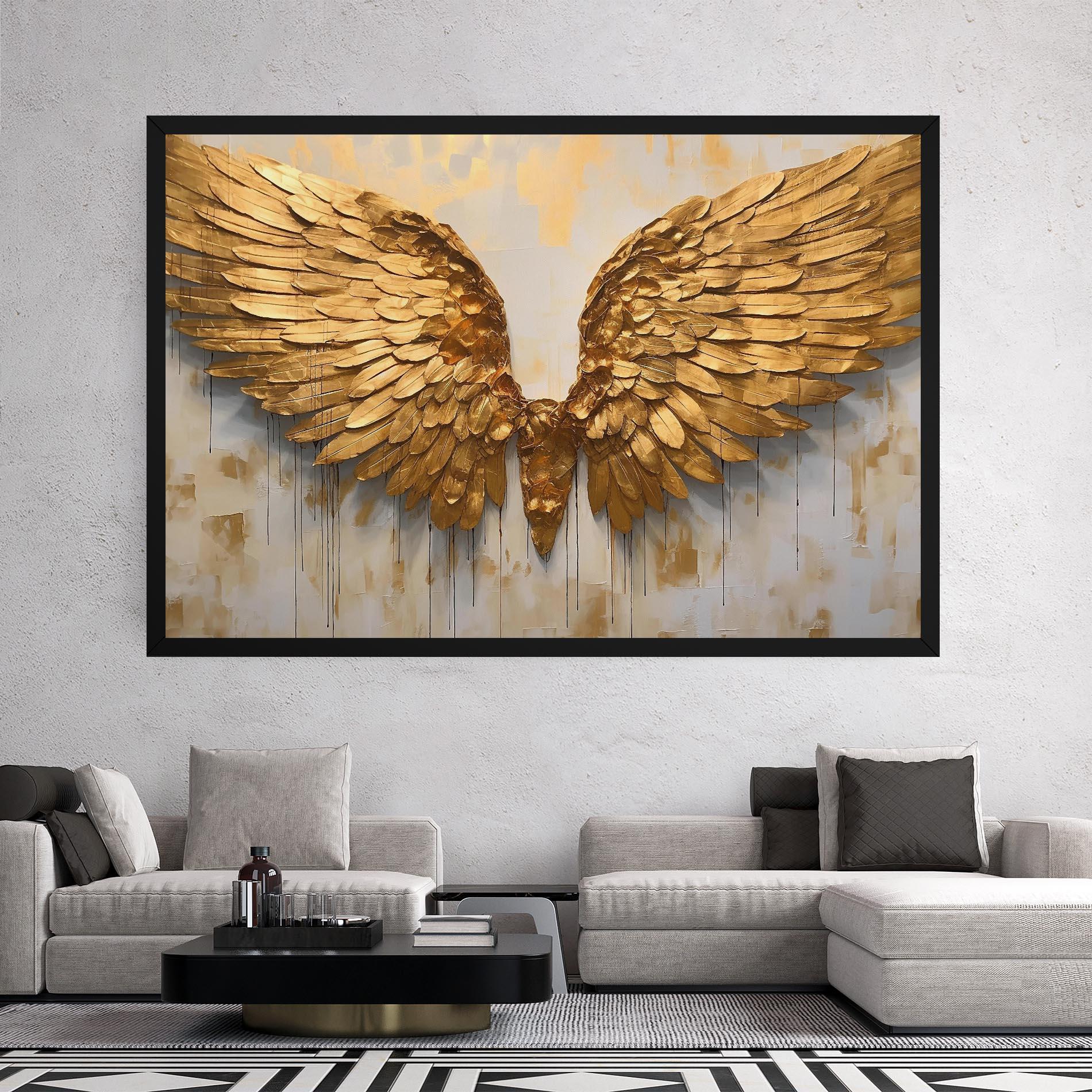 Leinwandbild Golden Wings Art mockup 2
