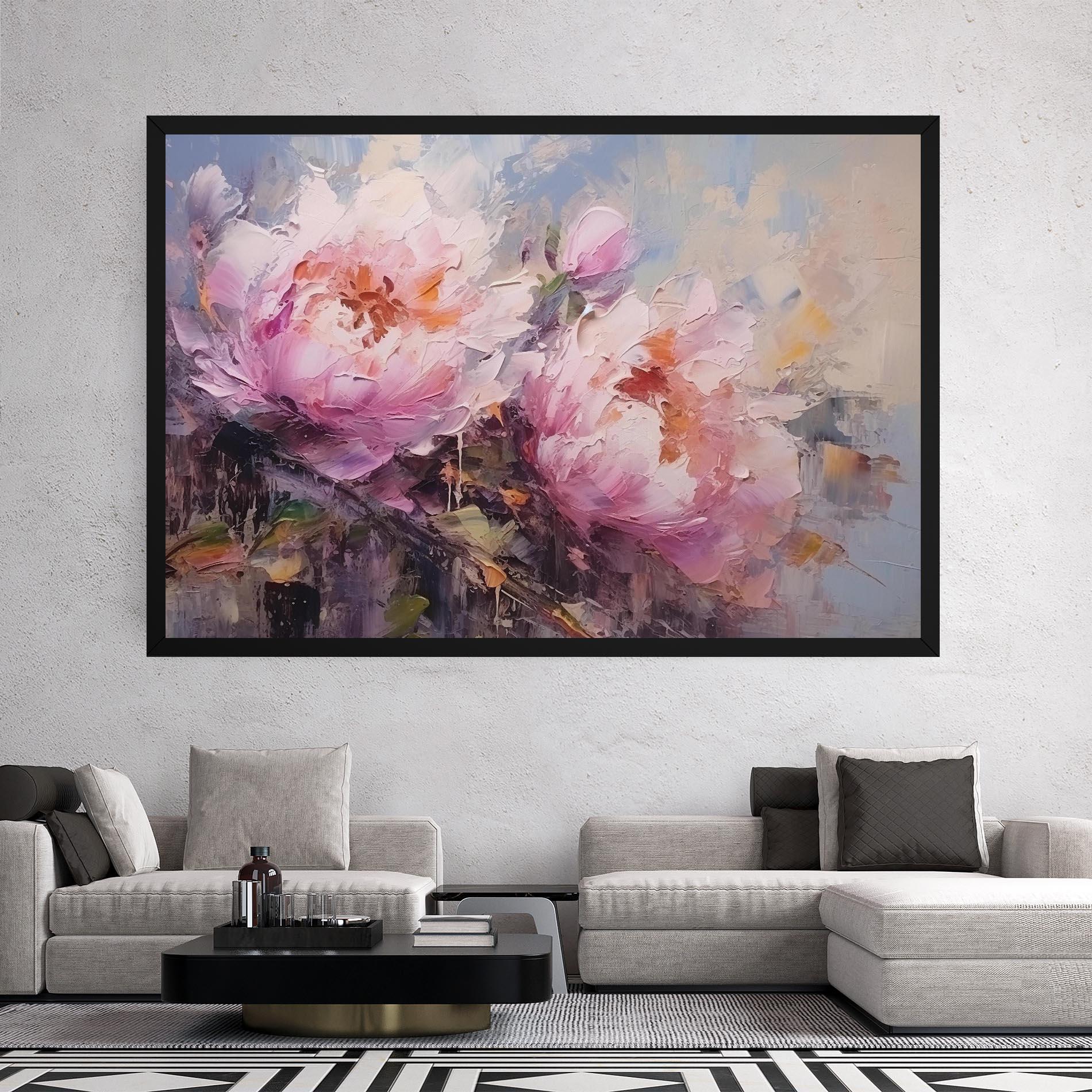 Leinwandbild Peony Art mockup 2