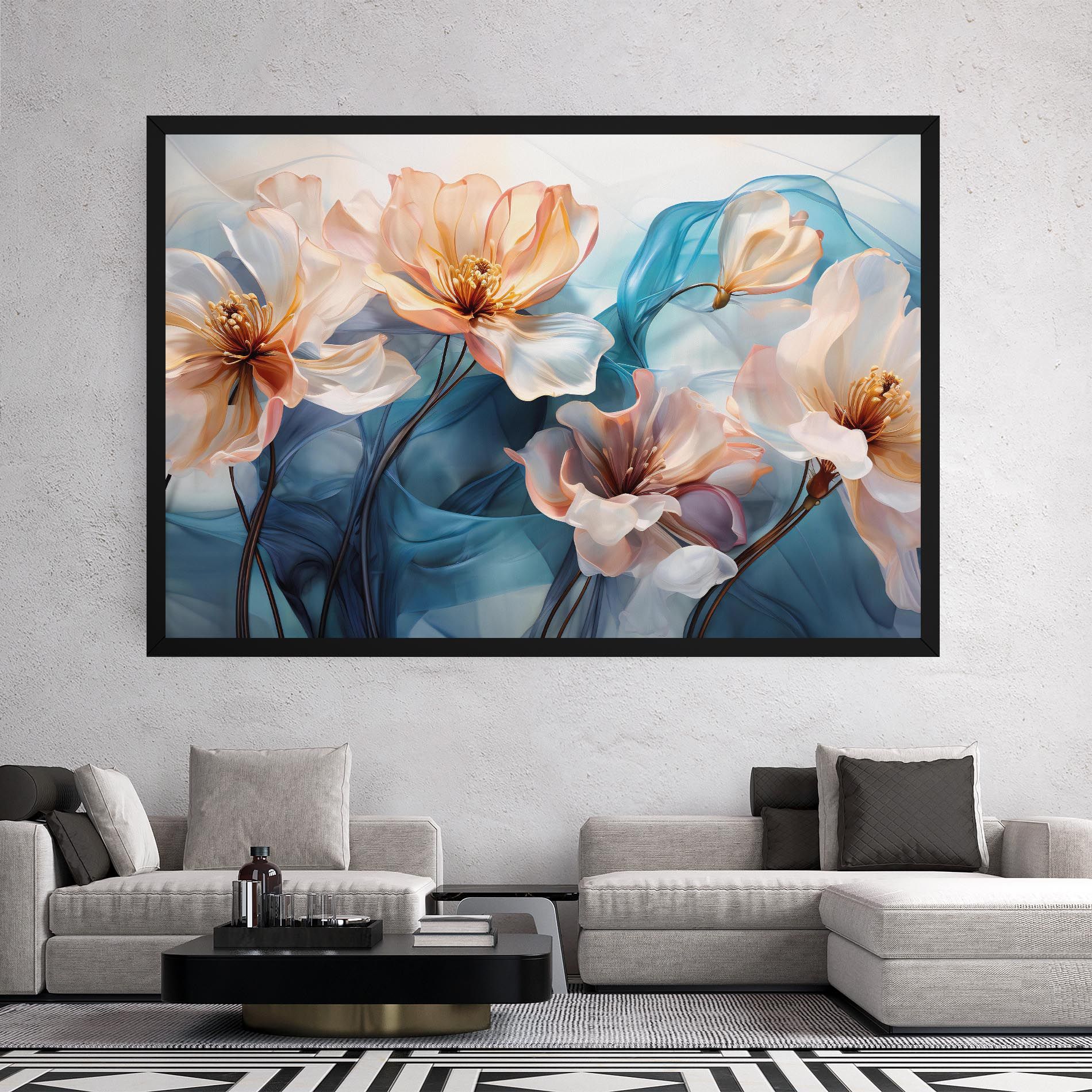 Pink Flowers Floating mockup 2