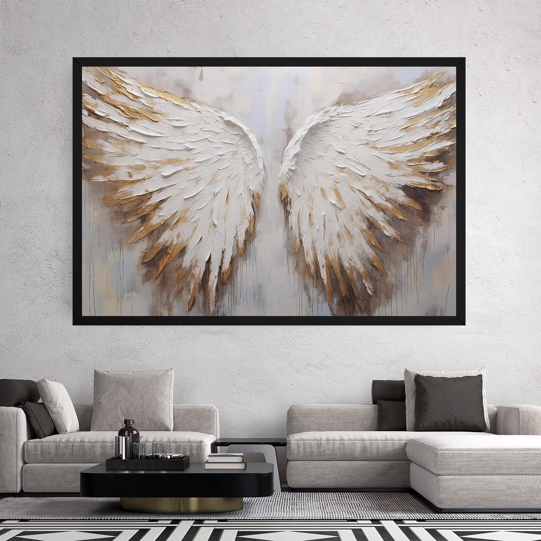 Leinwandbild White Angel Wings mockup 2