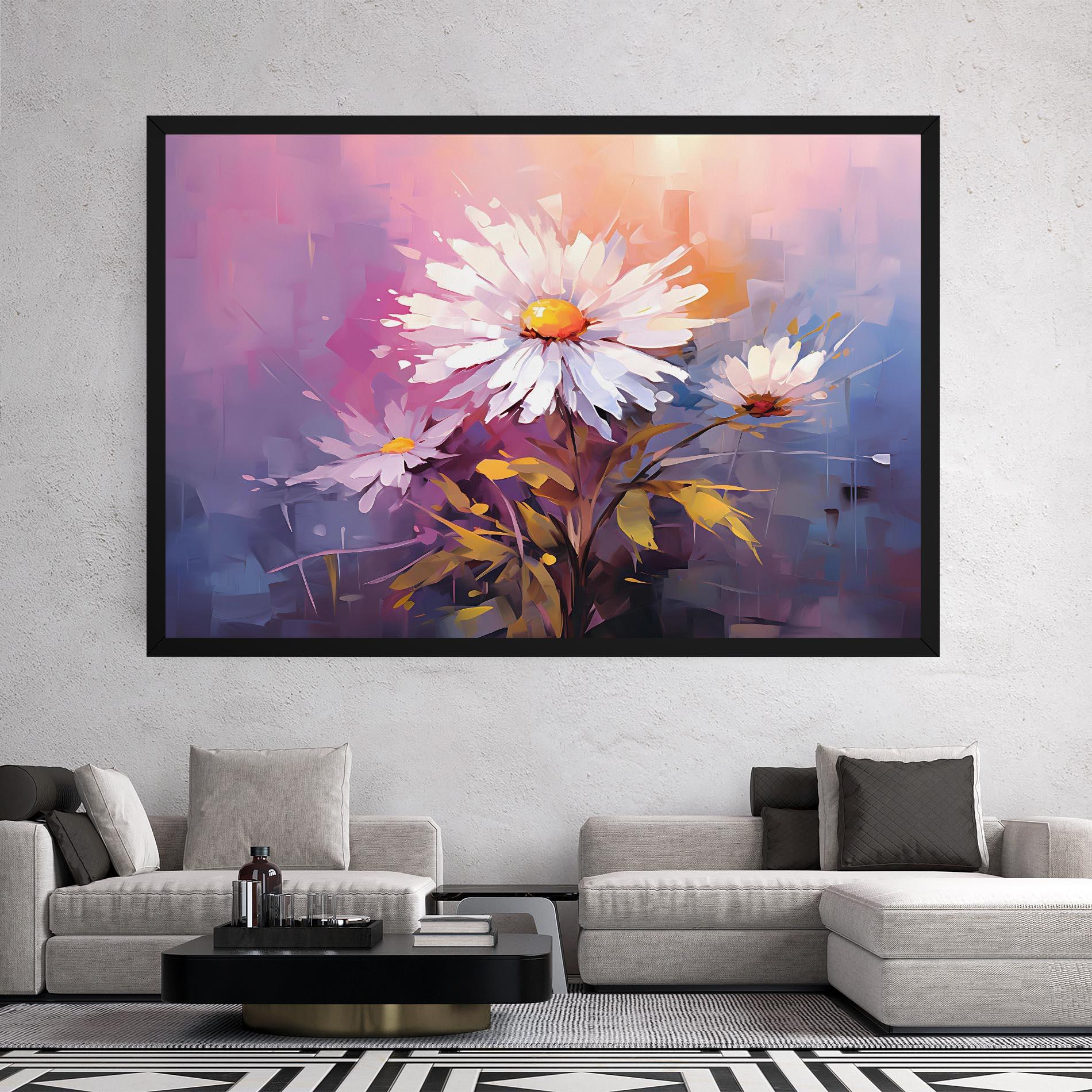 Leinwandbild White Flower On Purple mockup 2