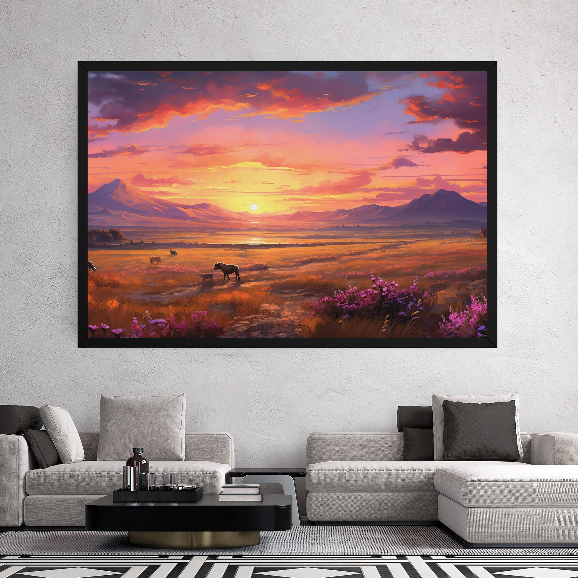 Leinwandbild Wild Horses Art mockup 2