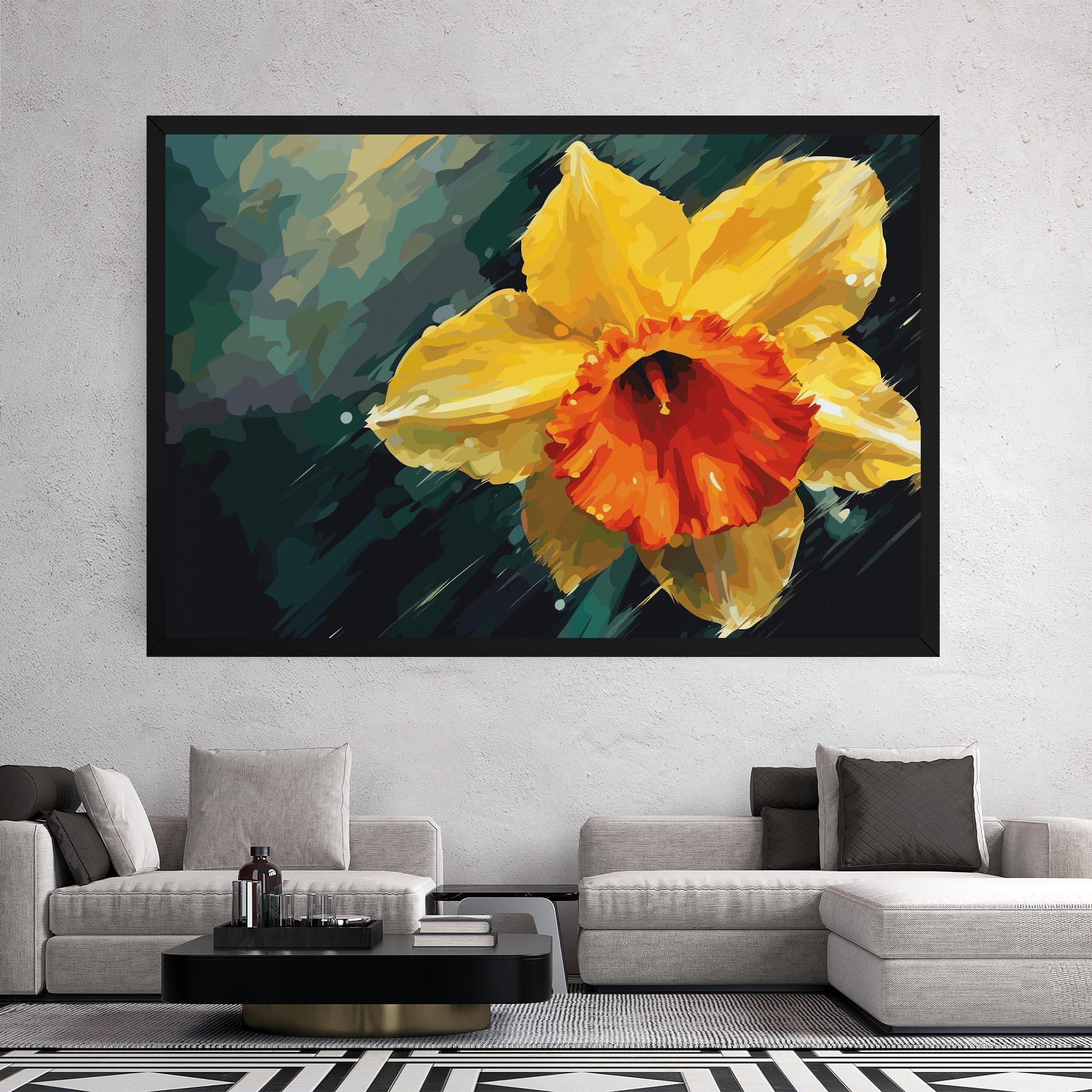 Leinwandbild Yellow Flower Art mockup 2