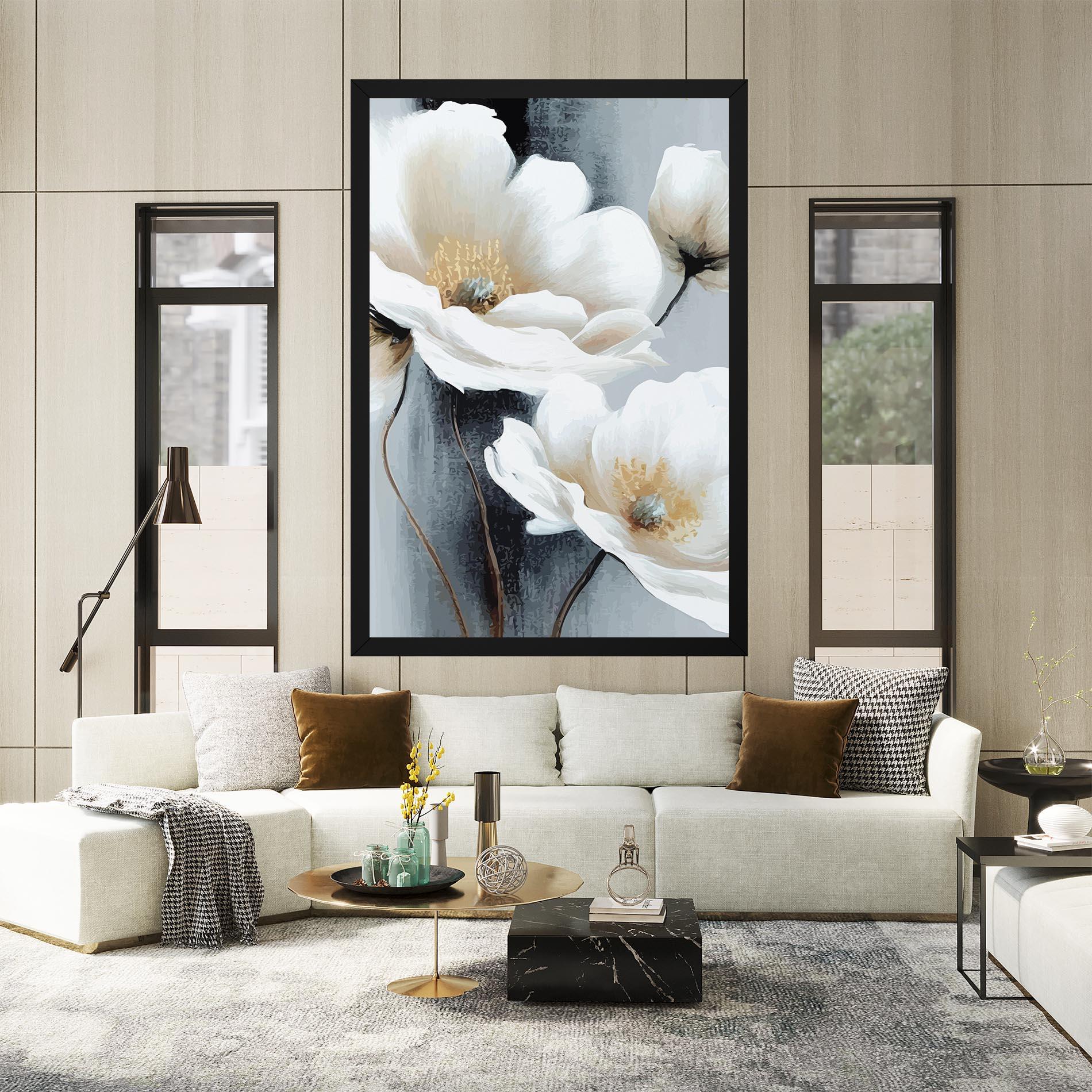 Leinwandbild Paint Texture Flower mockup 2