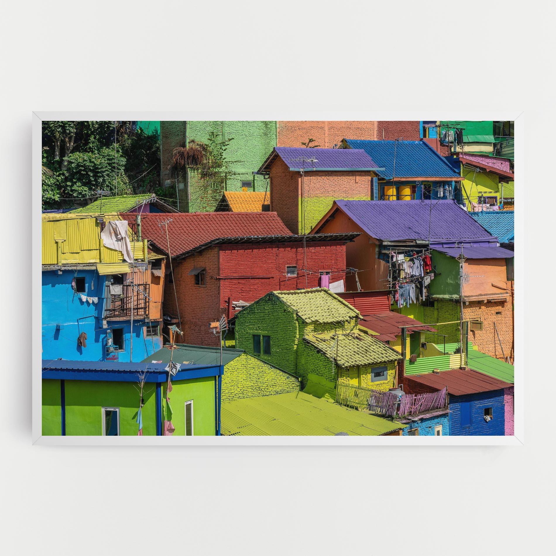 Leinwandbild Colorful Small Houses mockup 0