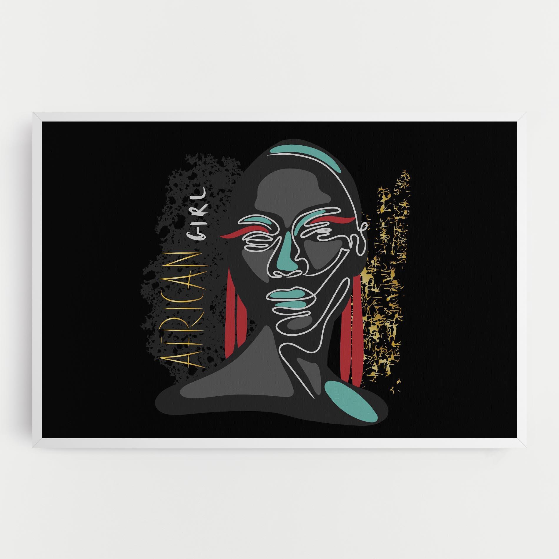 Leinwandbild Gold African Girl mockup 0