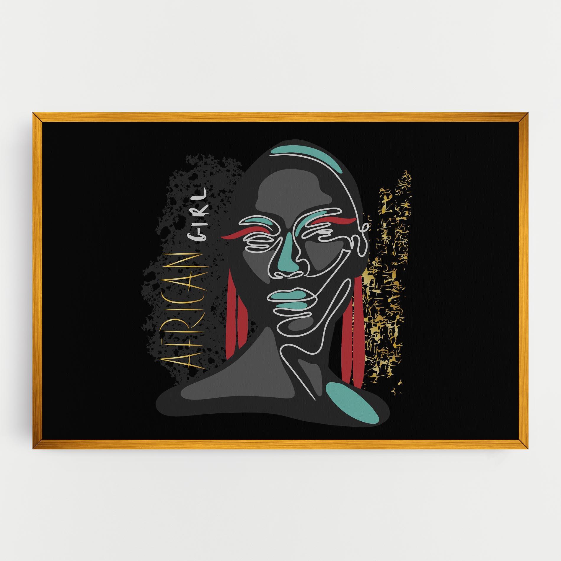Leinwandbild Gold African Girl mockup 0