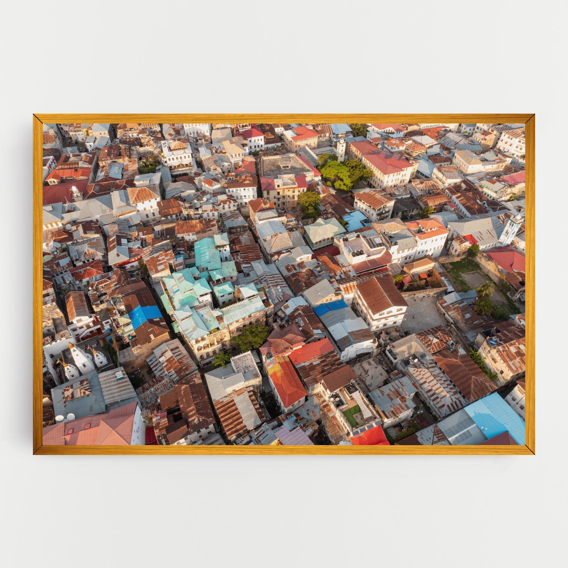 Leinwandbild Island Tanzania Buildings mockup 0