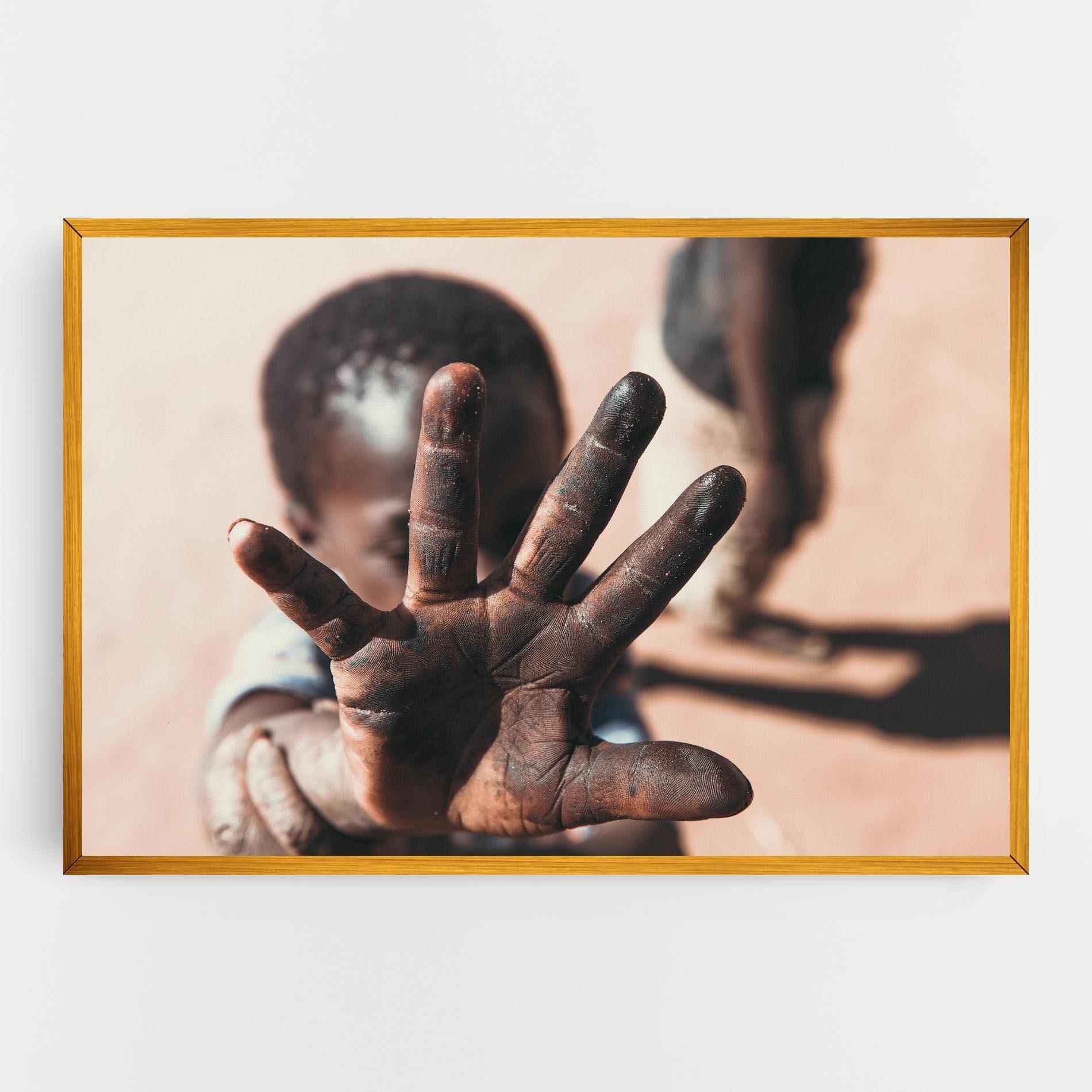 Leinwandbild Little Dirty Hand mockup 0