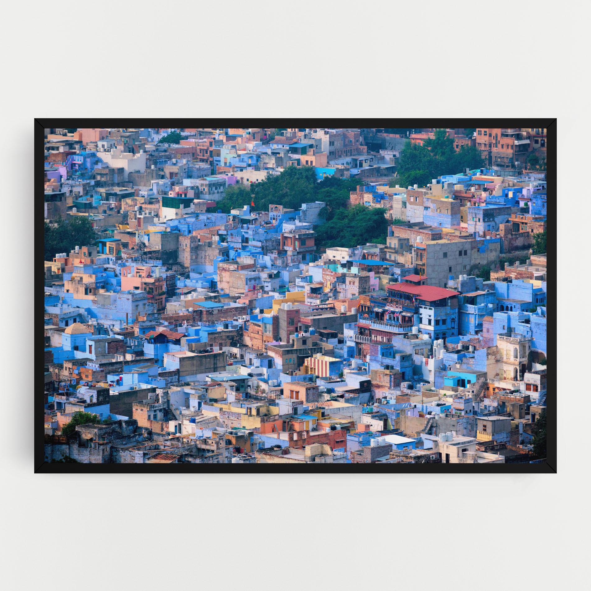 Leinwandbild Blue City India mockup 0