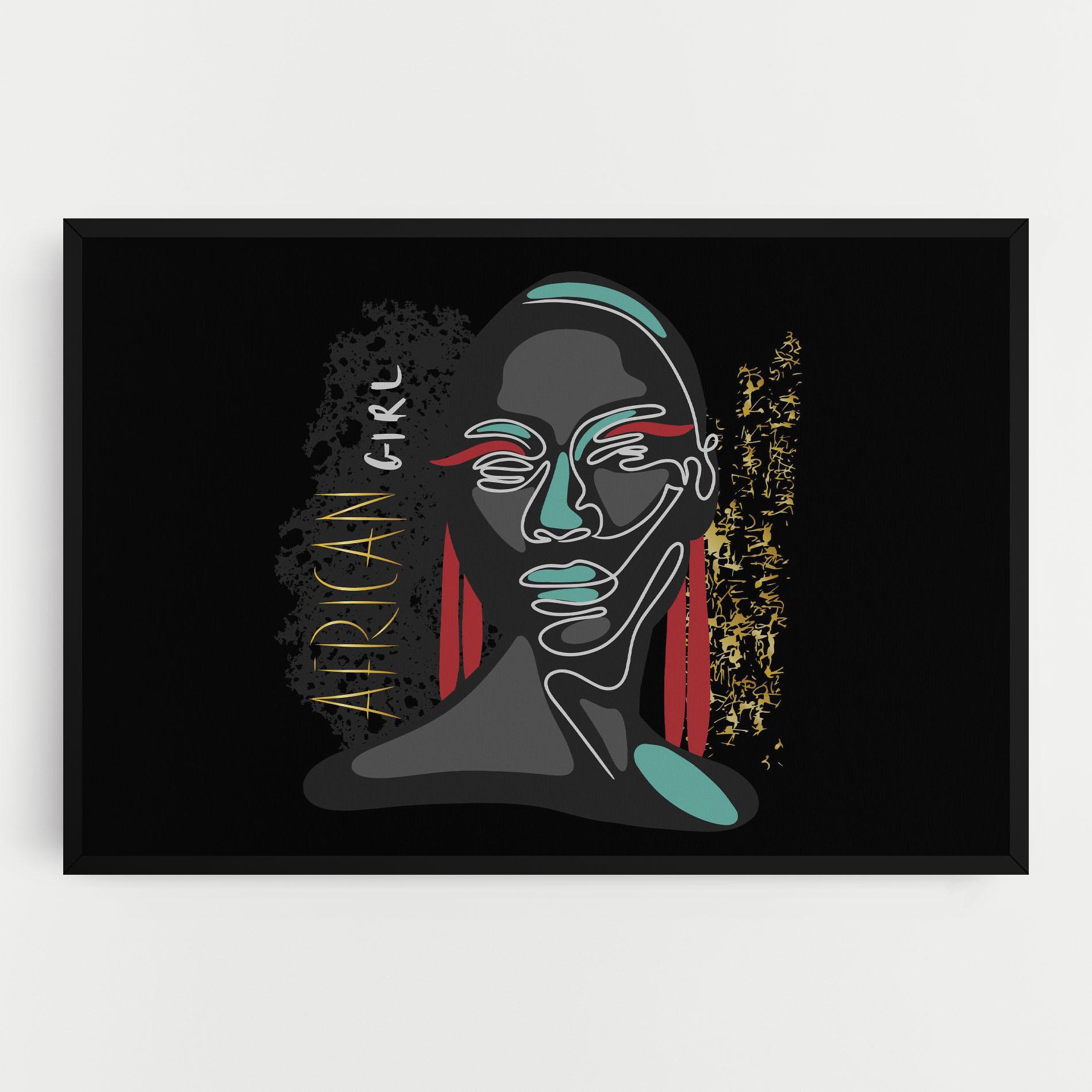 Leinwandbild Gold African Girl mockup 0