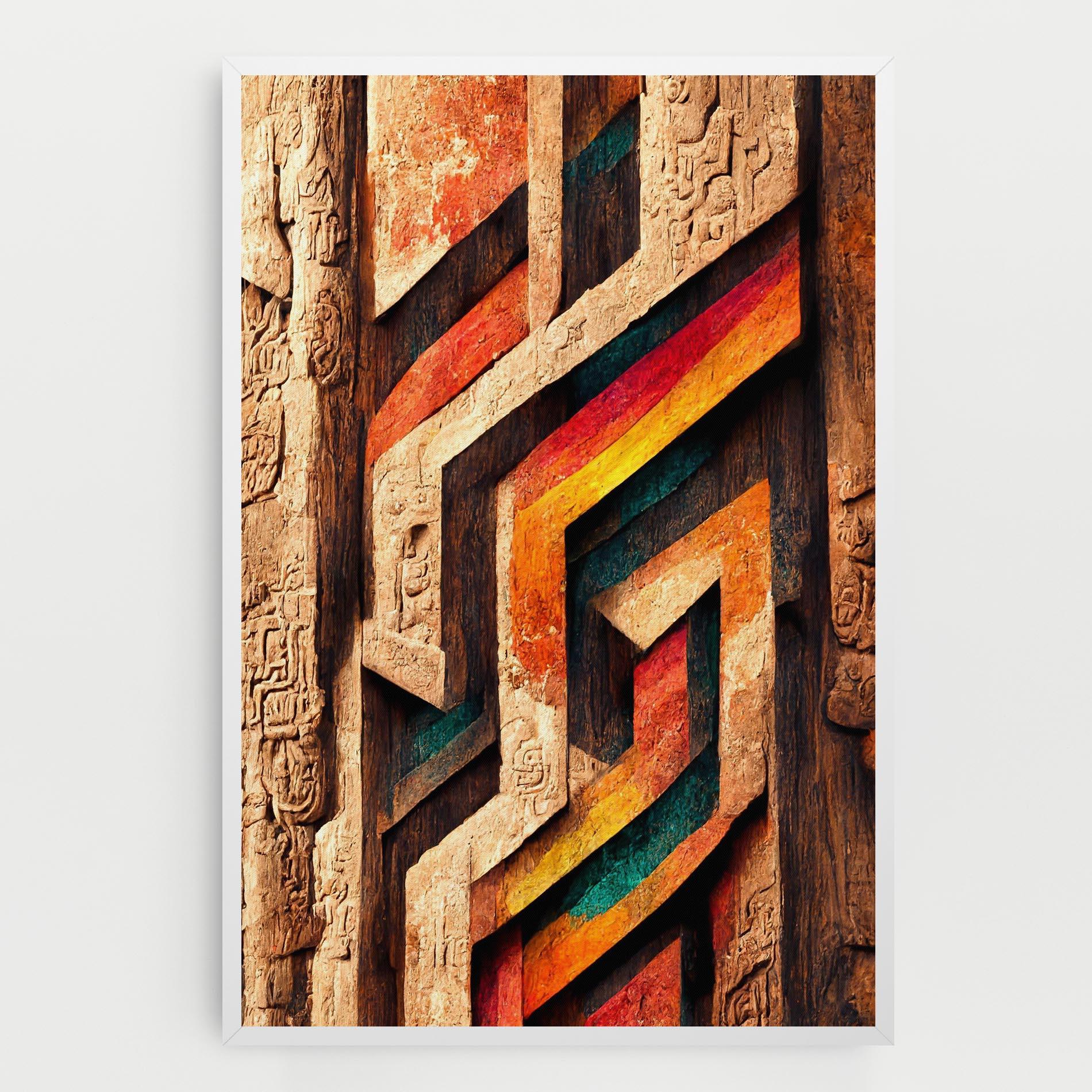 Leinwandbild Mayan Style Wood mockup 0